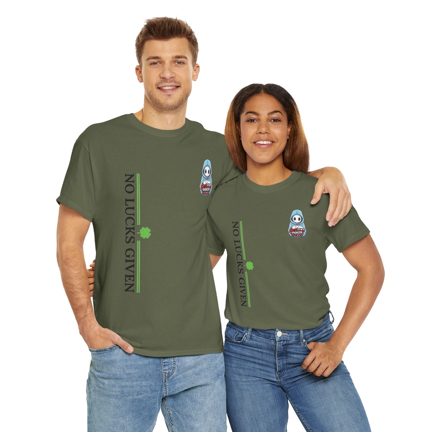 No Lucks Given – Ghost Logo Poker T-Shirt | Stealth Blackout Style