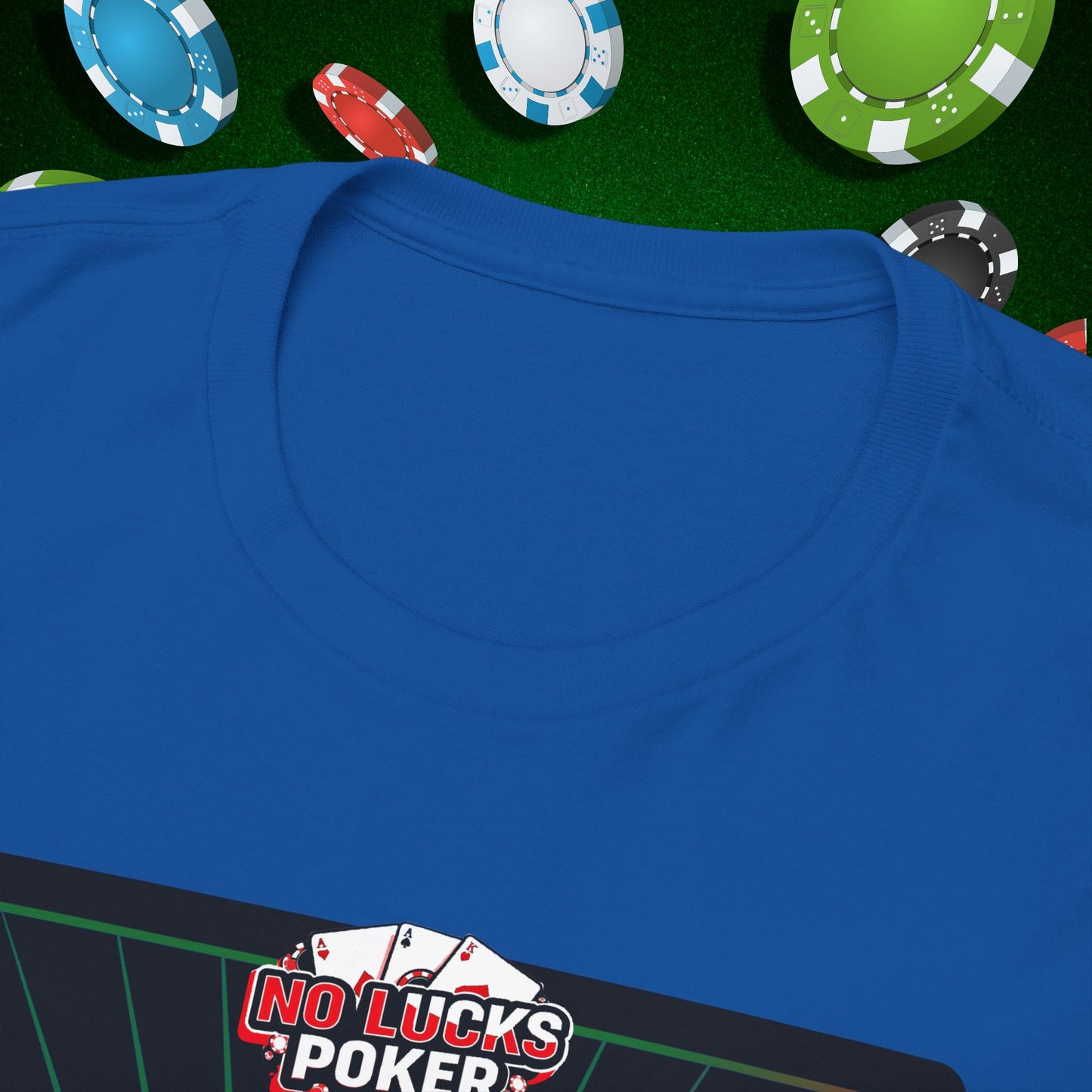 No Lucks Given Ace of Hearts card with two big axes Green Red Poker T-Shirt Must have Good Luck All-in