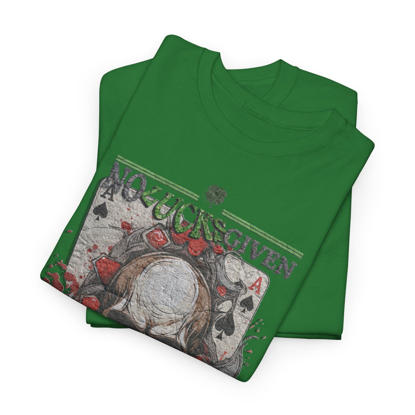 No Lucks Given Skull Breaking thru Ace of Spades T-Shirt Must have Good Luck All-in