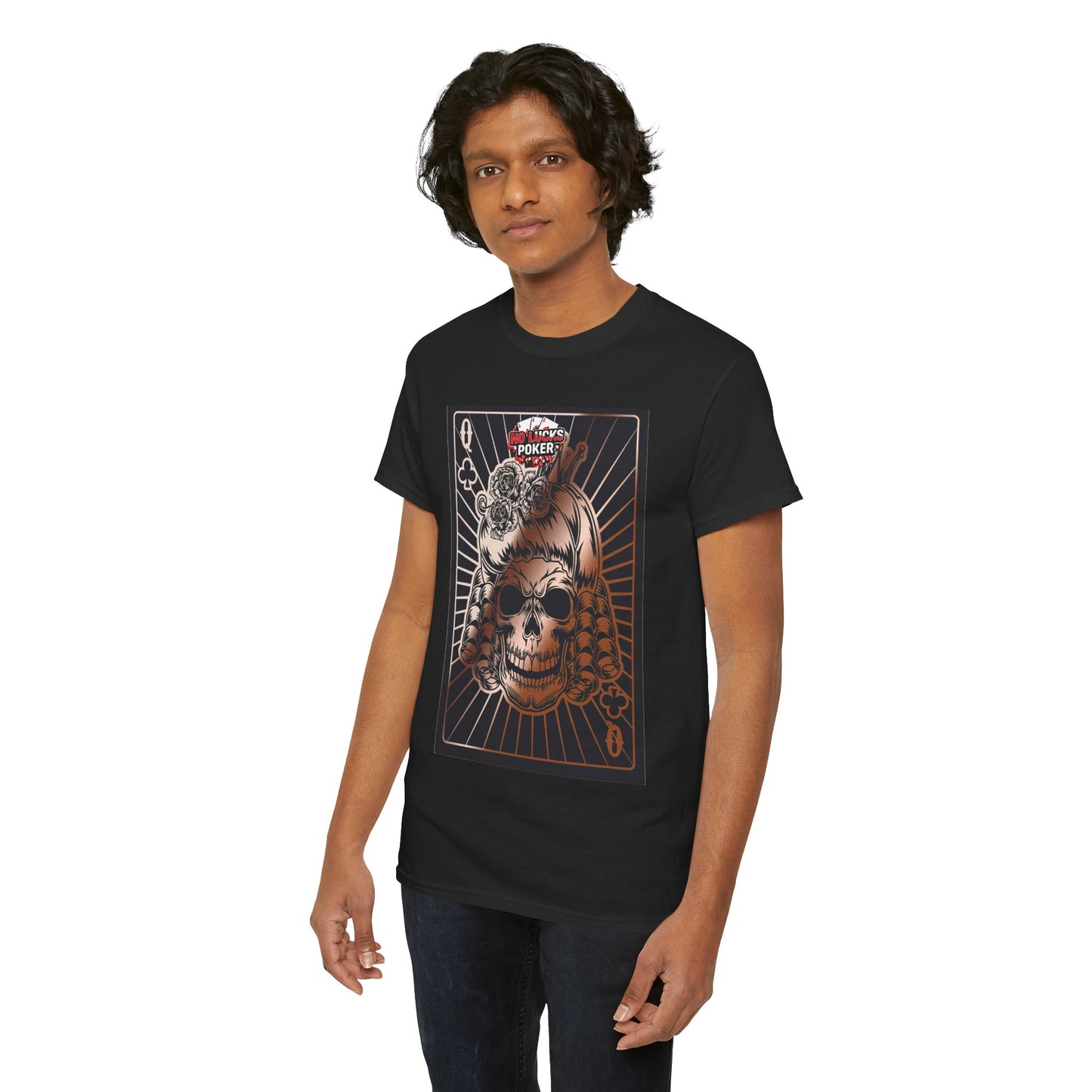 No Lucks Given Angry Queen of Clubs Copper Poker T-Shirt Must have Good Luck All-in