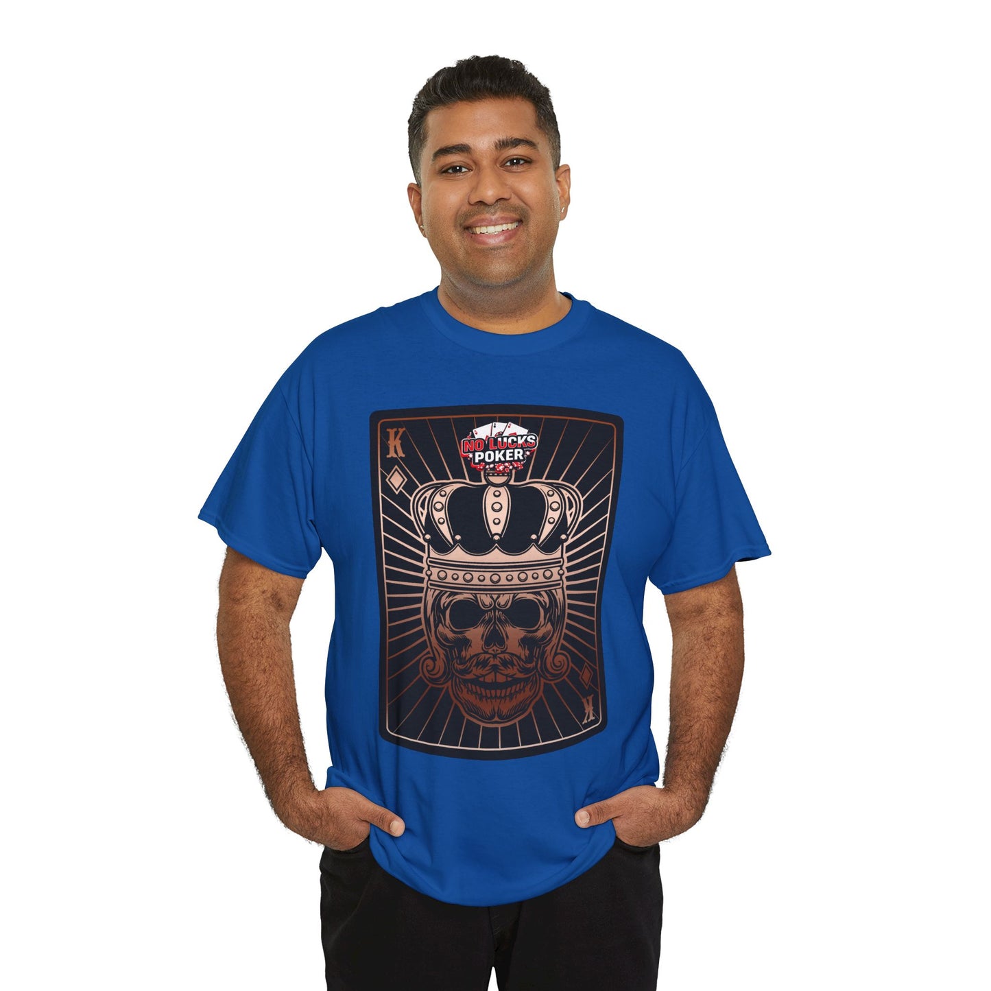 No Lucks Given Royal Skull King of Diamonds Copper Poker T-Shirt Must have Good Luck All-in