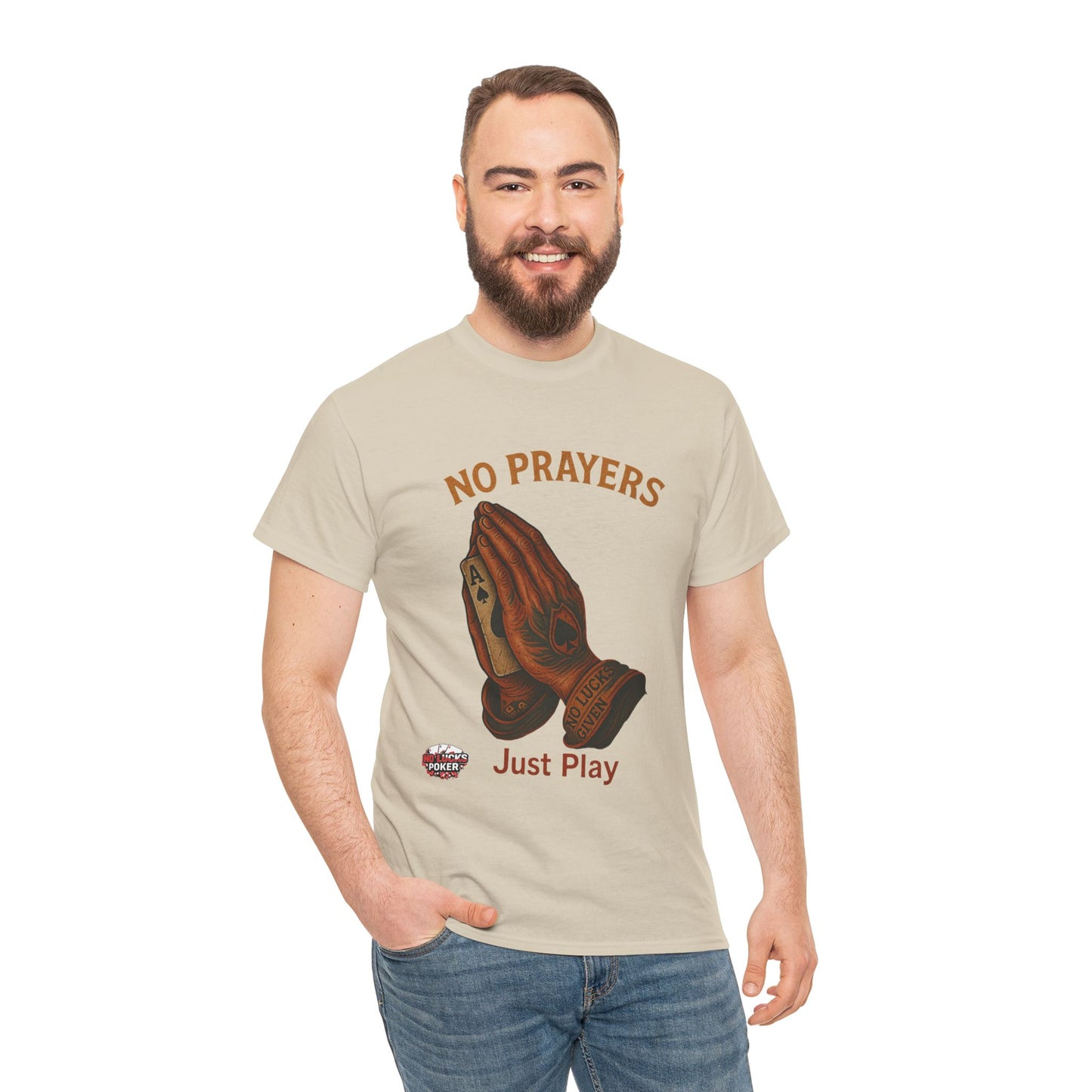 No Prayers Just Play Poker T-Shirt | Zero Lucks – Skill Over Superstition