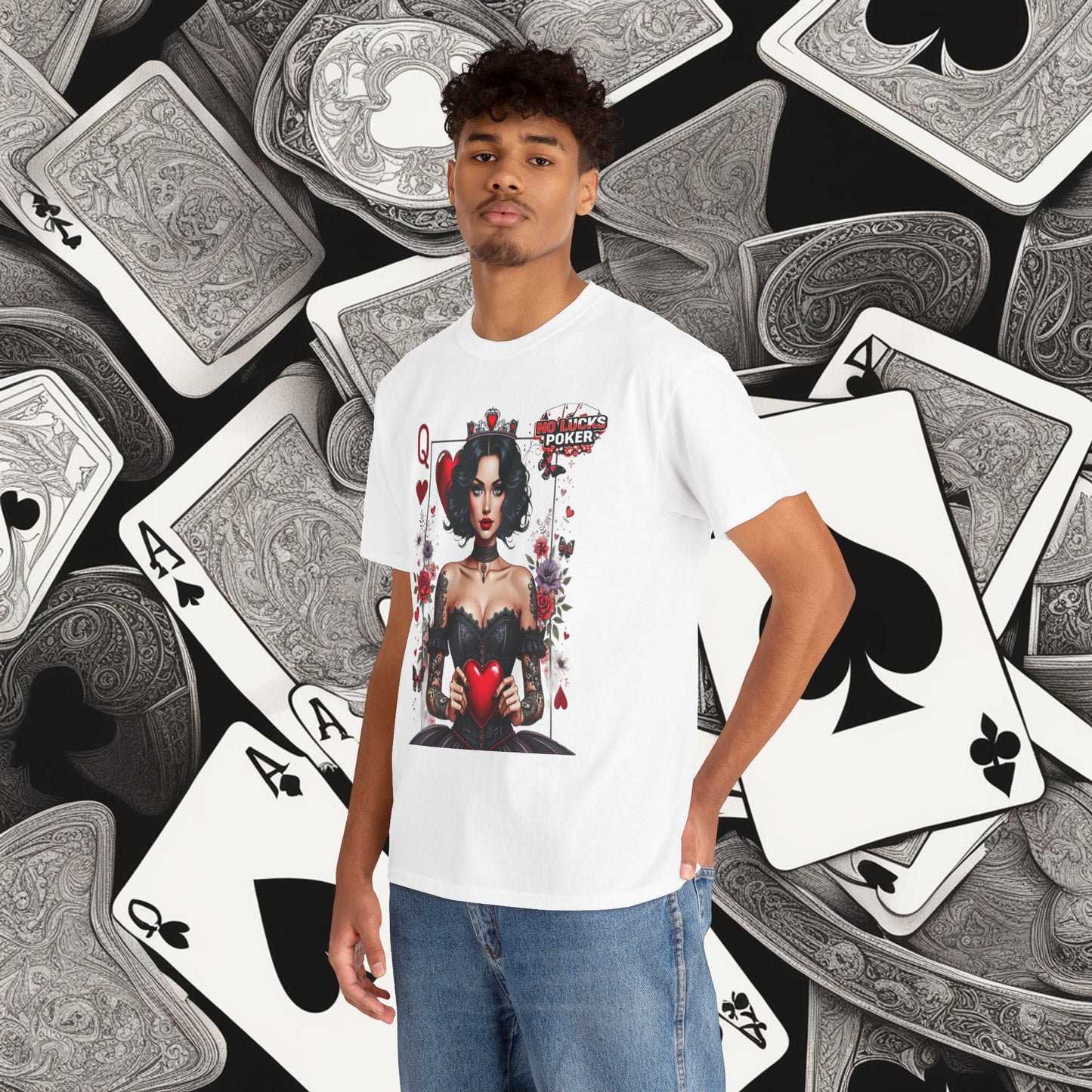 Gothic Queen of Hearts Poker T-Shirt | Dark Poker Apparel – Unisex Fit
