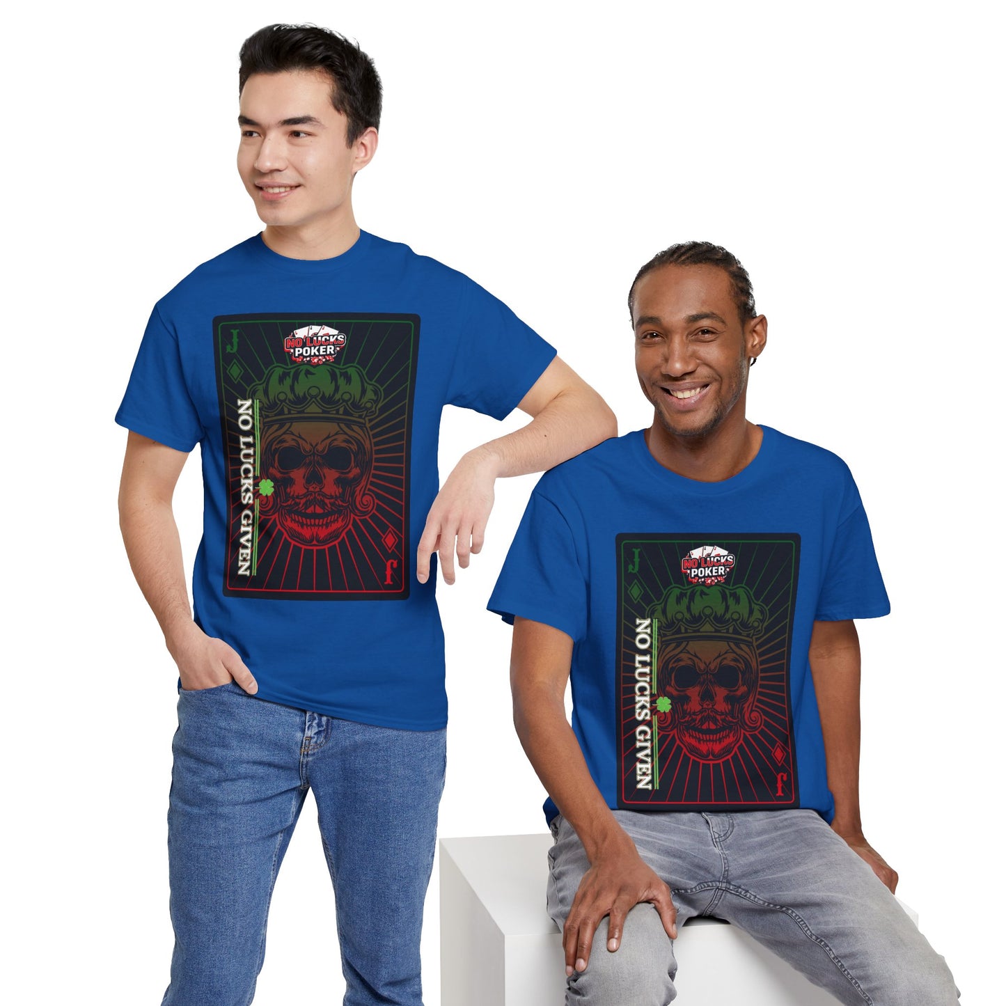 No Lucks Given – Jack Skull Crown Poker Tee (Green & Red Edition)