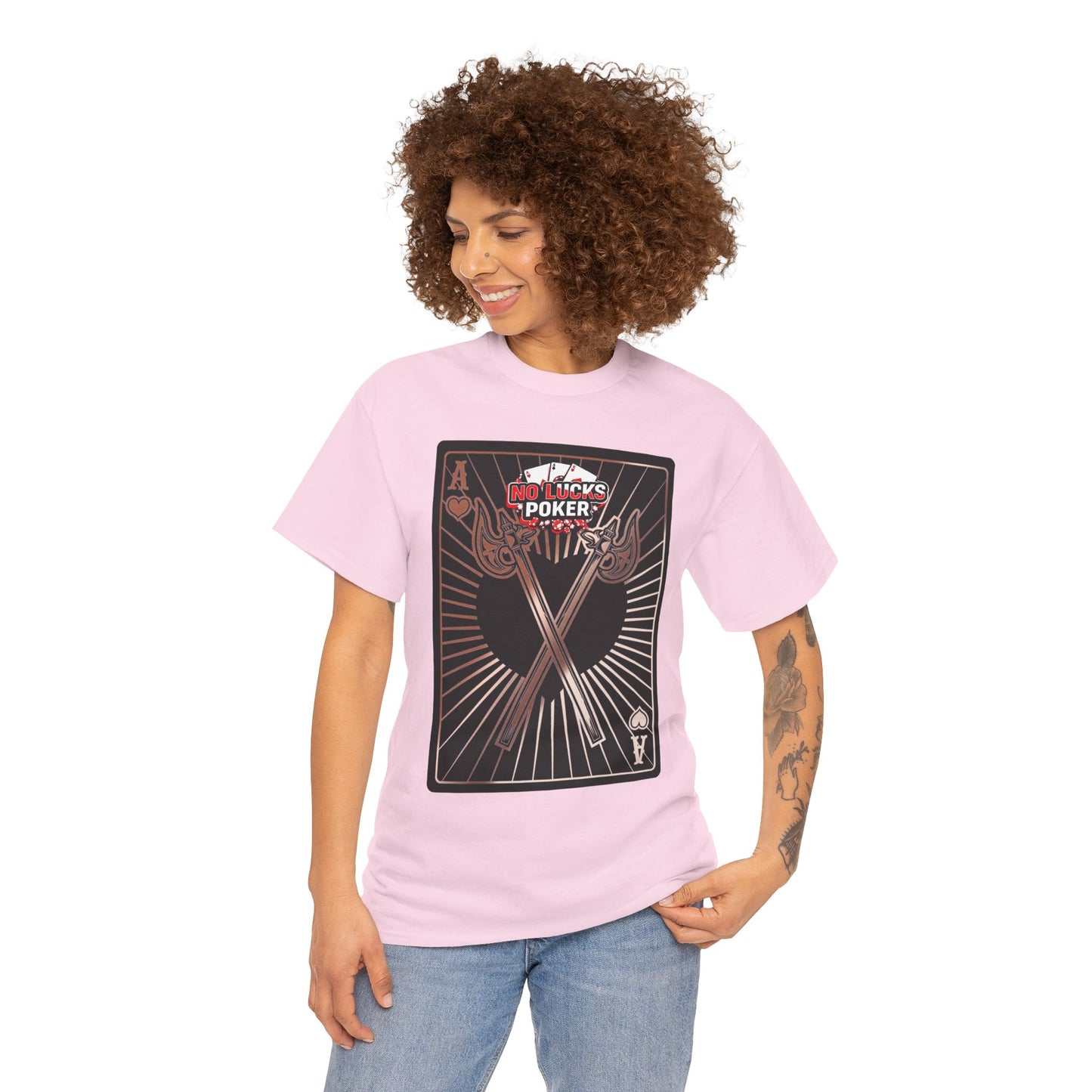 No Lucks Given: Ace of Hearts & Axes – Poker T-Shirt