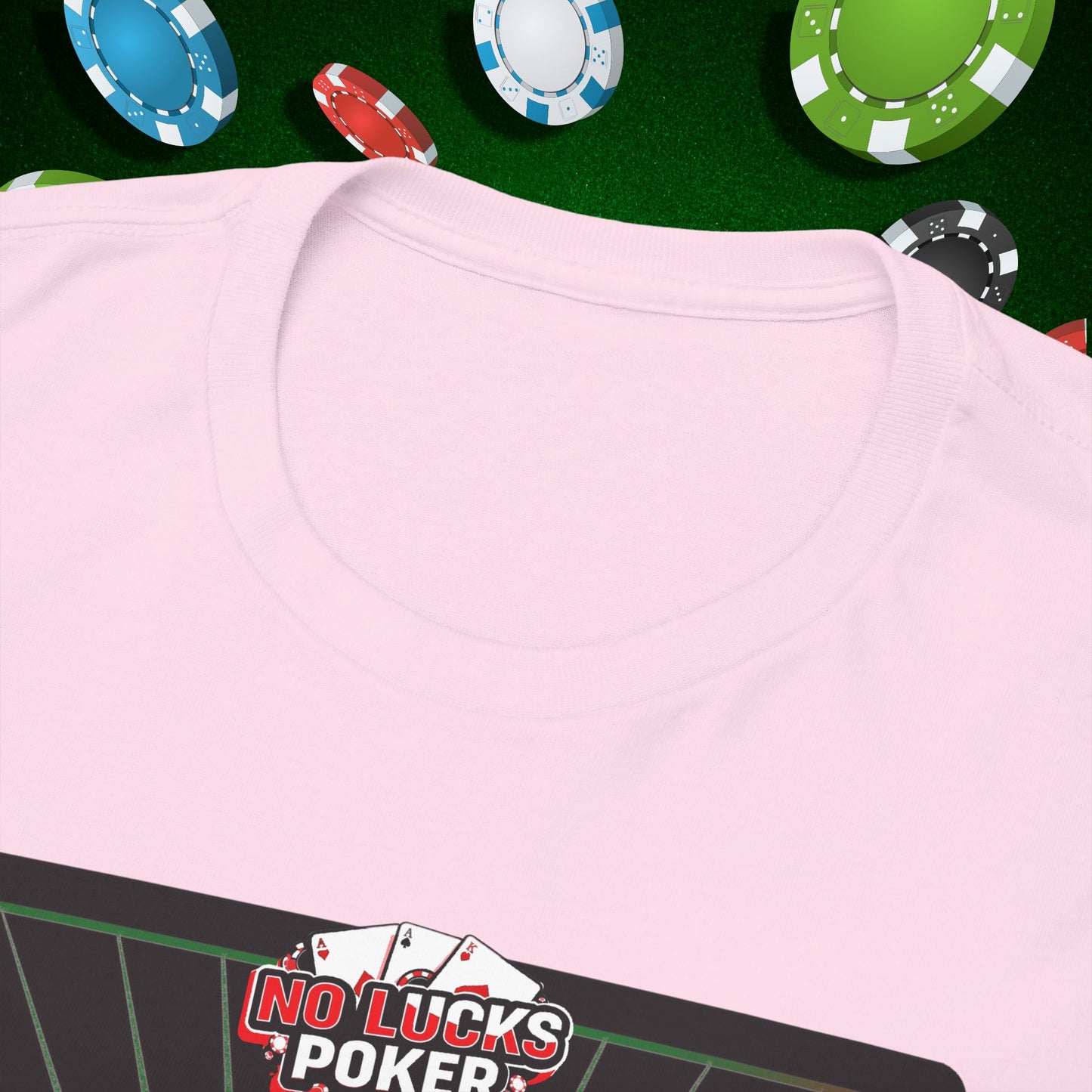 No Lucks Given Ace of Hearts card with two big axes Green Red Poker T-Shirt Must have Good Luck All-in