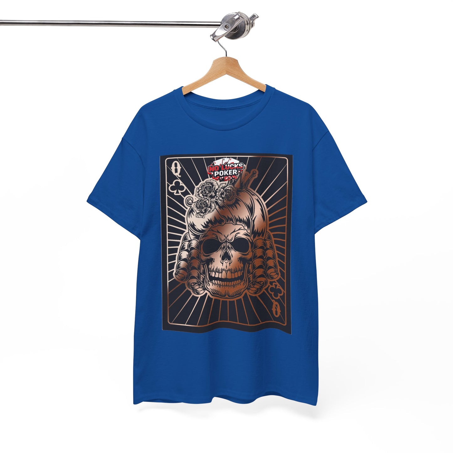 No Lucks Given Angry Queen of Clubs Copper Poker T-Shirt Must have Good Luck All-in