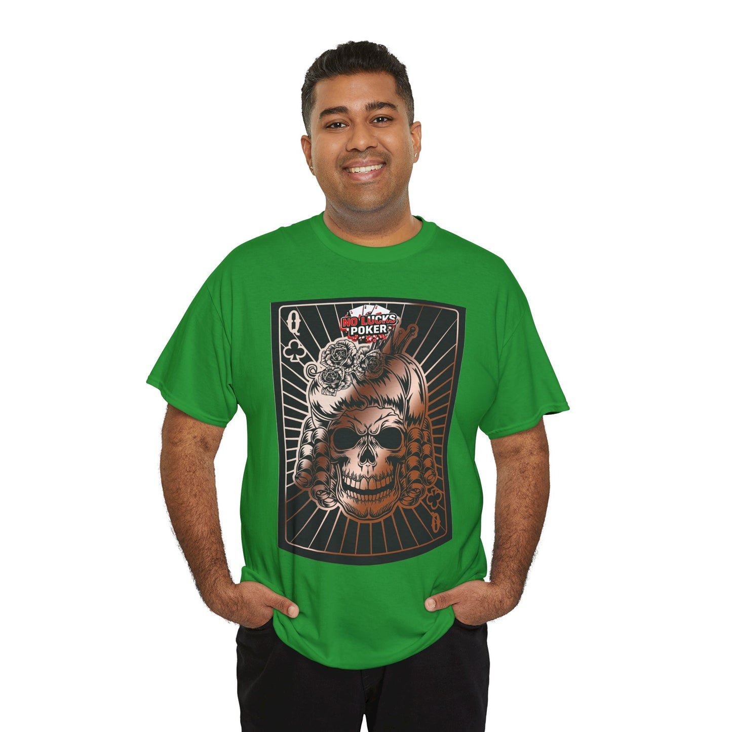 No Lucks Given Angry Queen of Clubs Copper Poker T-Shirt Must have Good Luck All-in