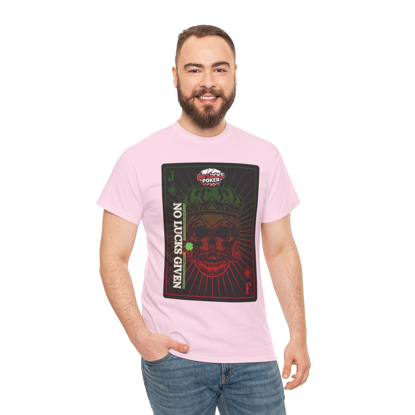 No Lucks Given – Jack Skull Crown Poker Tee (Green & Red Edition)