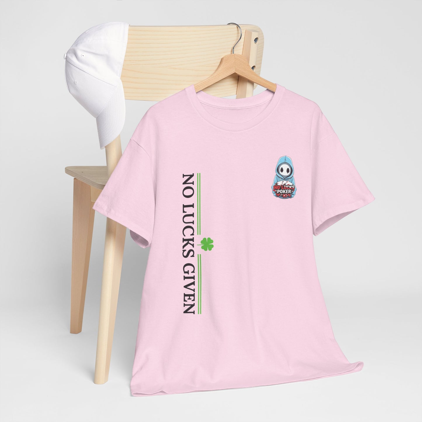 No Lucks Given – Ghost Logo Poker T-Shirt | Stealth Blackout Style