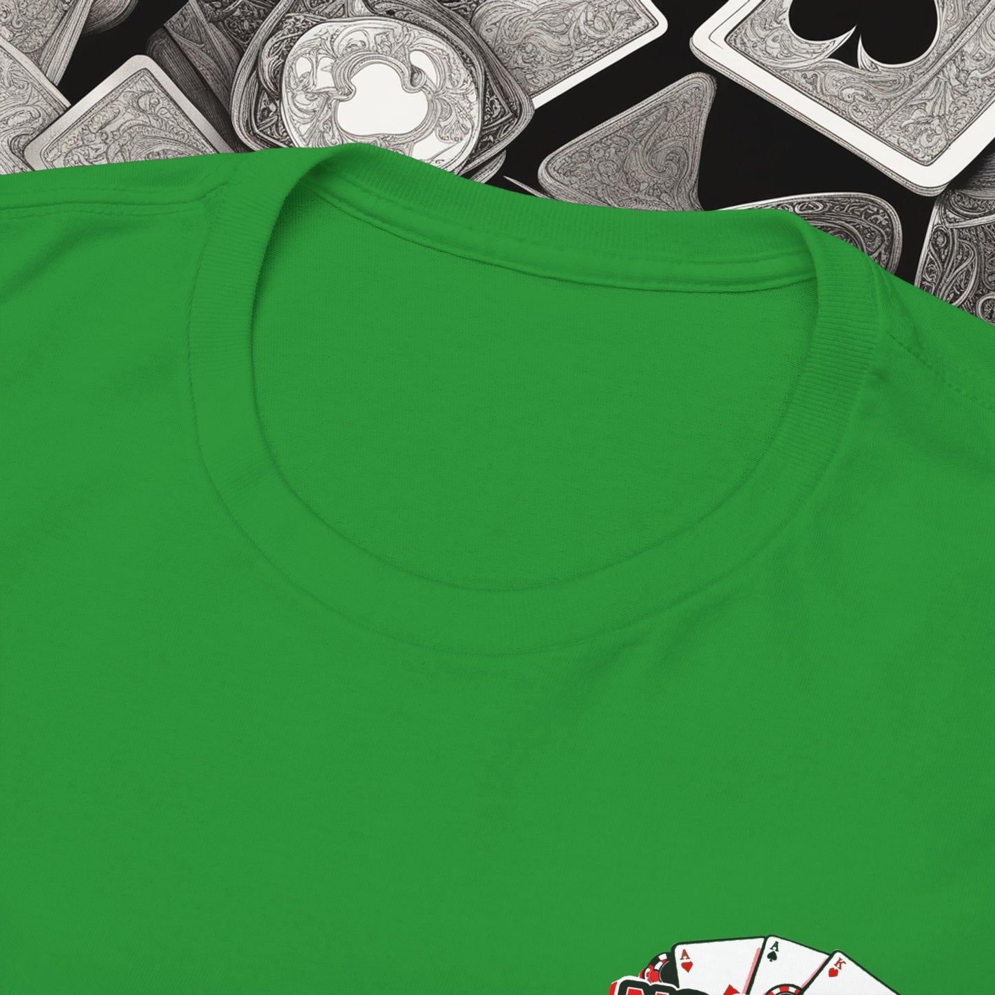 Poker Player with Skull at Poker Table 0 Lucks Given Unisex heavy cotton tee Poker Apparel