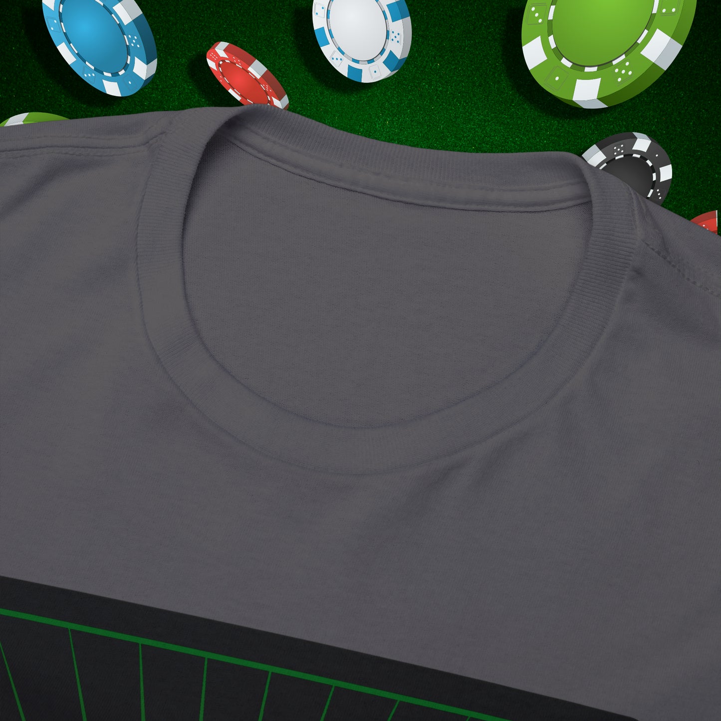 No Lucks Given Jack Skull in Crown of Spades Green Red Poker T-Shirt Must have Good Luck All-in