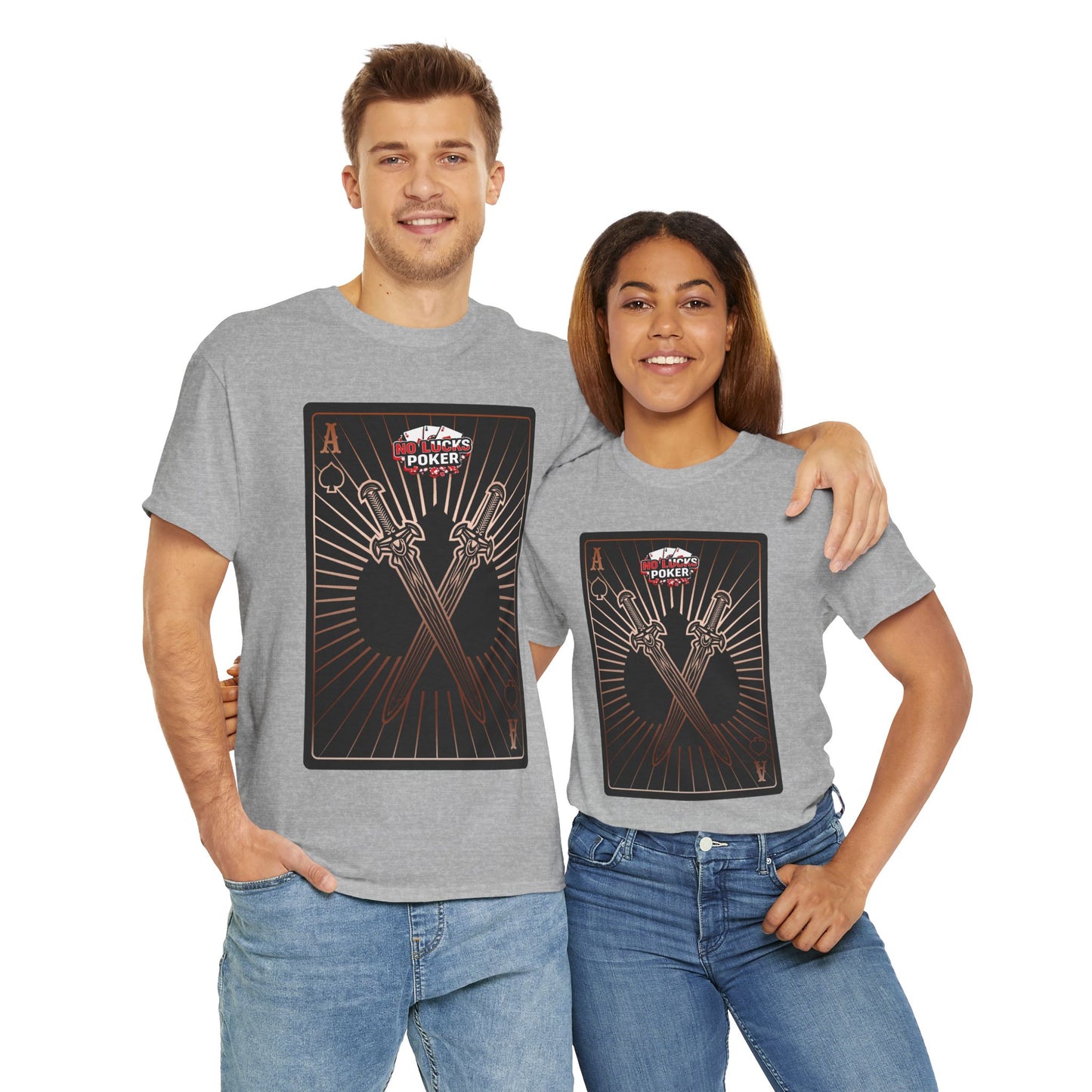 No Lucks Given – Ace of Spades & Crossed Swords Poker T-Shirt (Copper Edition)