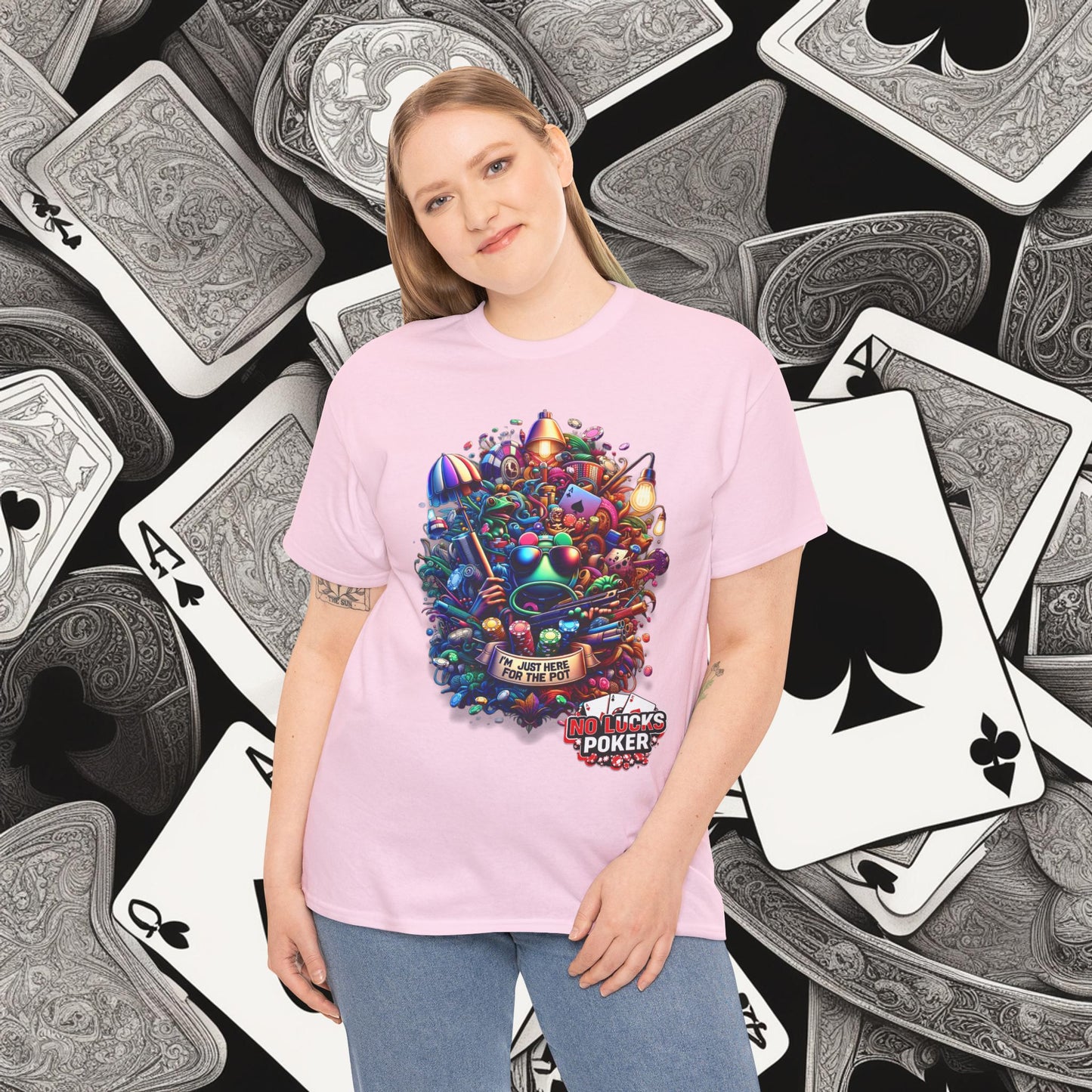 I'm Just here for the Pot unisex heavy cotton tee Poker Apparel