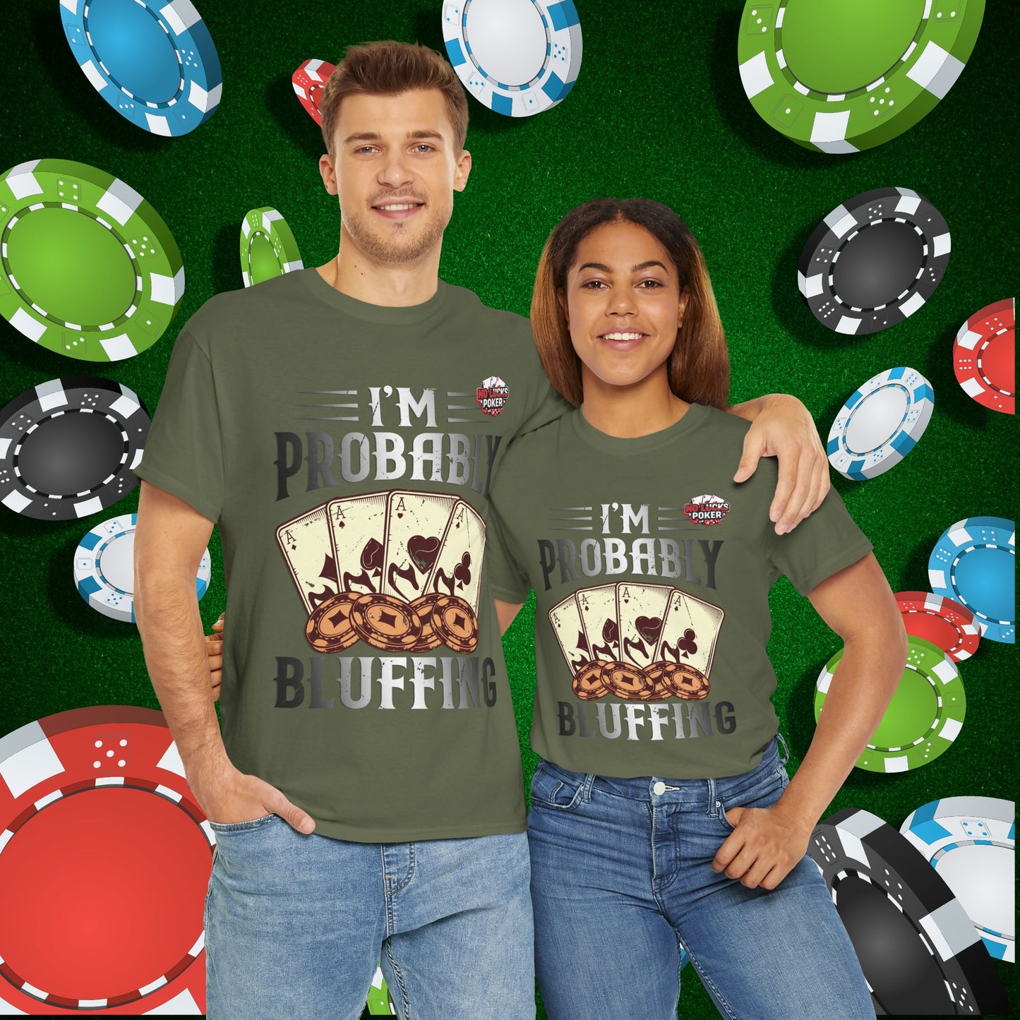 I'm Probably Bluffing Unisex Heavy Cotton Tee
