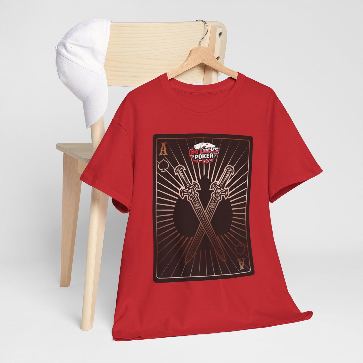 No Lucks Given – Ace of Spades & Crossed Swords Poker T-Shirt (Copper Edition)