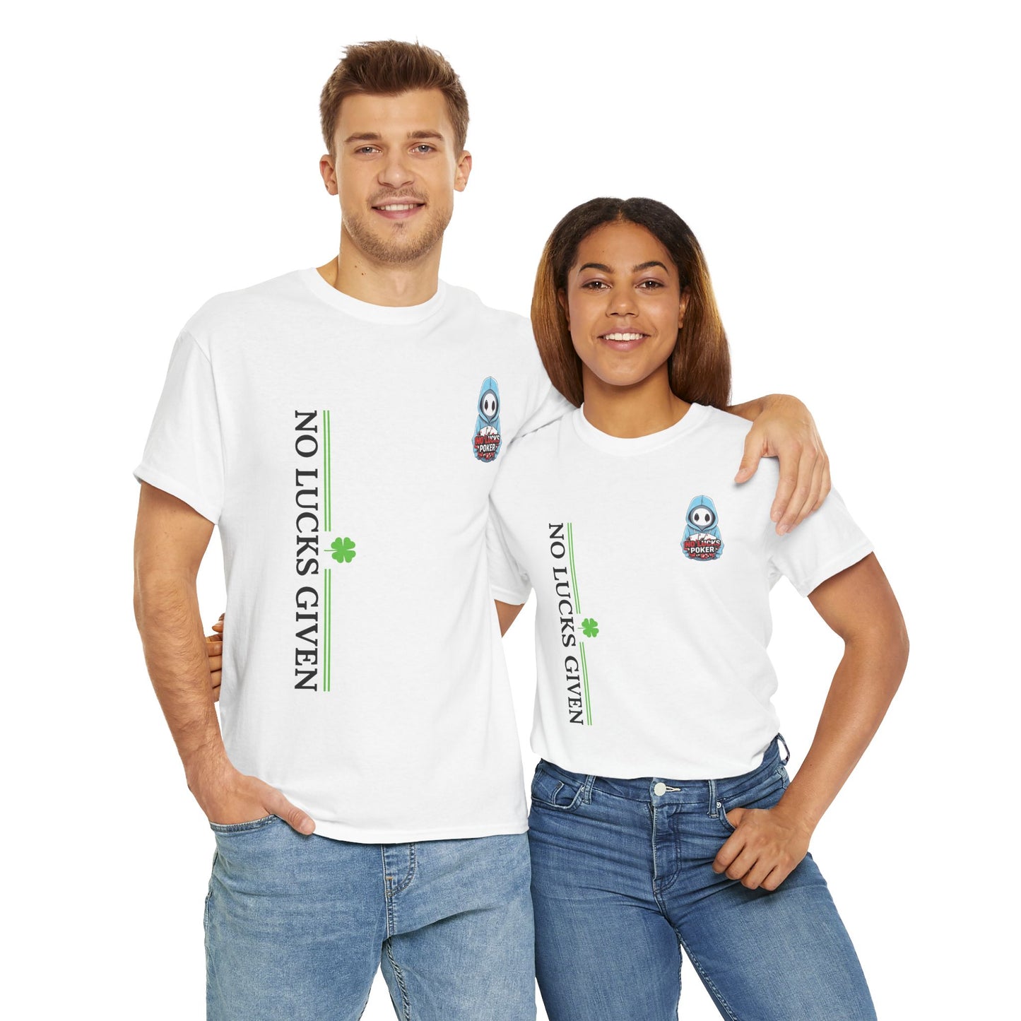 No Lucks Given – Ghost Logo Poker T-Shirt | Stealth Blackout Style