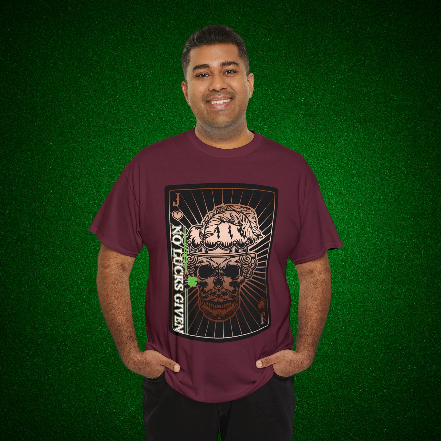 No Lucks Given Angry Jack of Hearts Copper Poker T-Shirt Must have Good Luck All-in