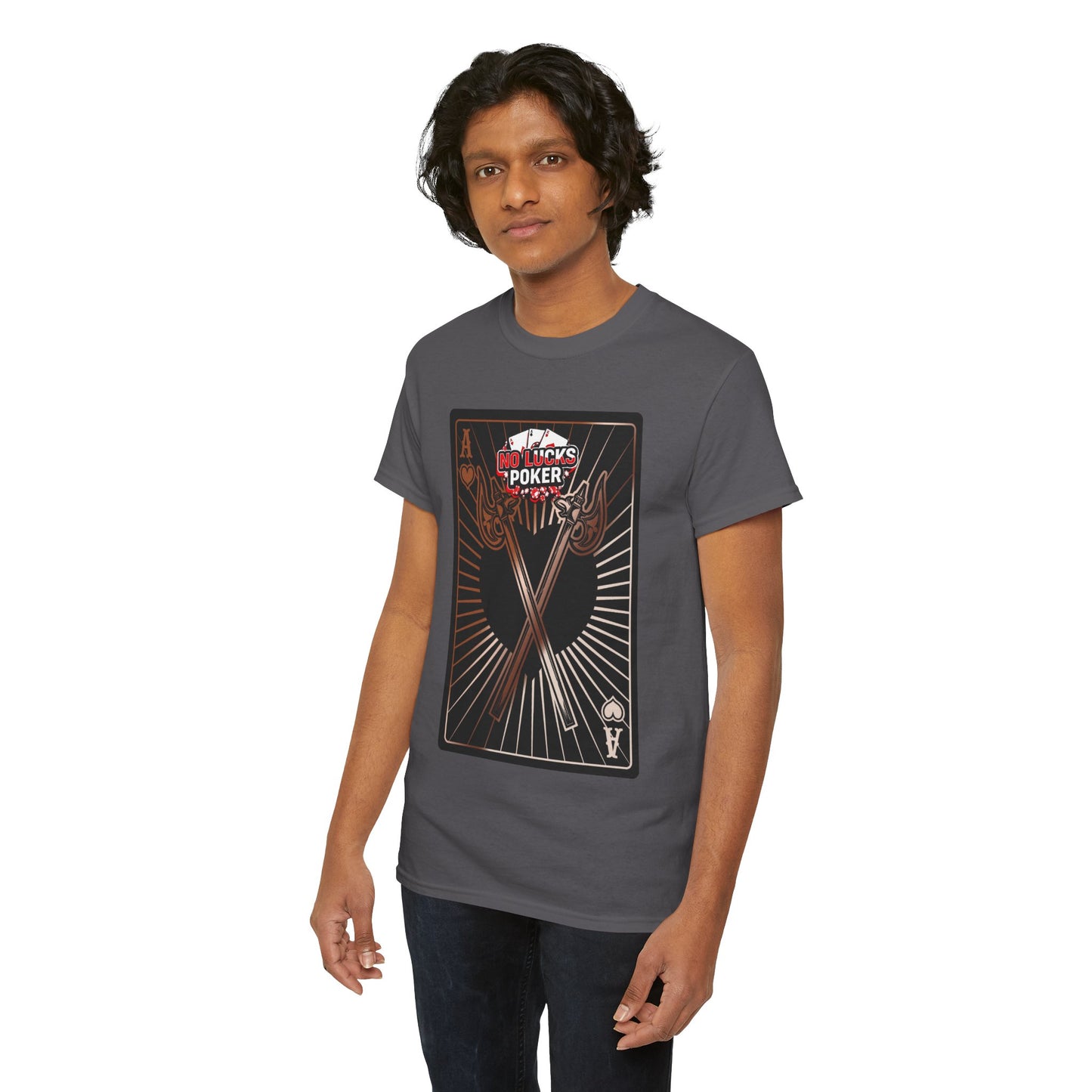 No Lucks Given: Ace of Hearts & Axes – Poker T-Shirt