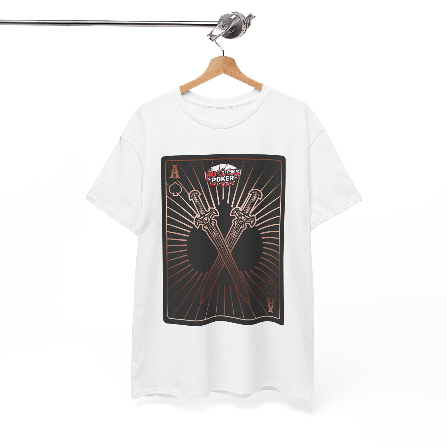 No Lucks Given – Ace of Spades & Crossed Swords Poker T-Shirt (Copper Edition)