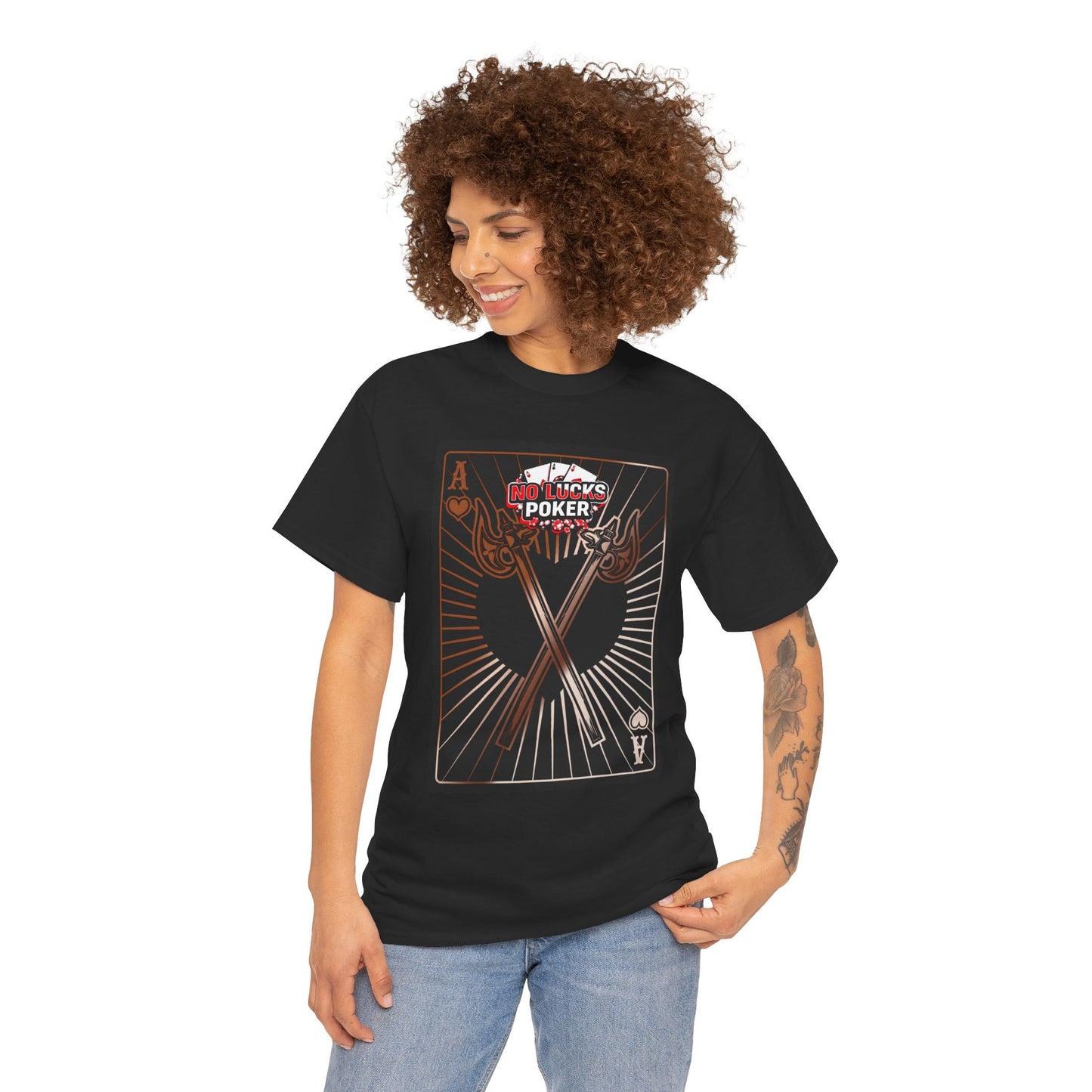 No Lucks Given: Ace of Hearts & Axes – Poker T-Shirt
