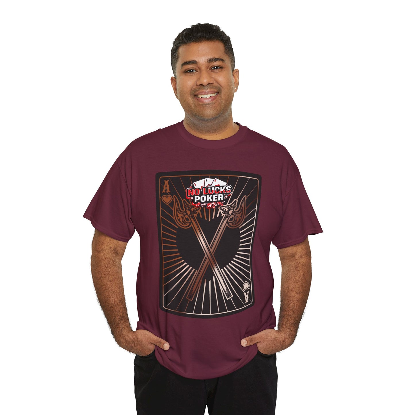 No Lucks Given: Ace of Hearts & Axes – Poker T-Shirt