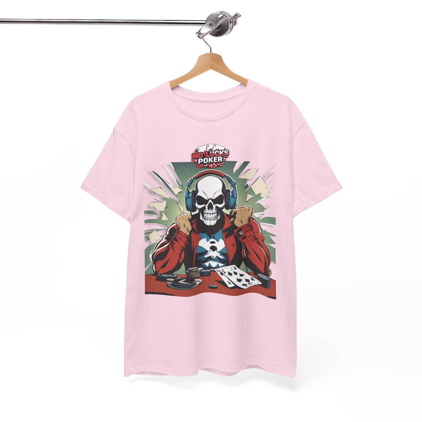 No Lucks Given – Poker Skull w/ Headphones Tee (Hero/Villain Edition)