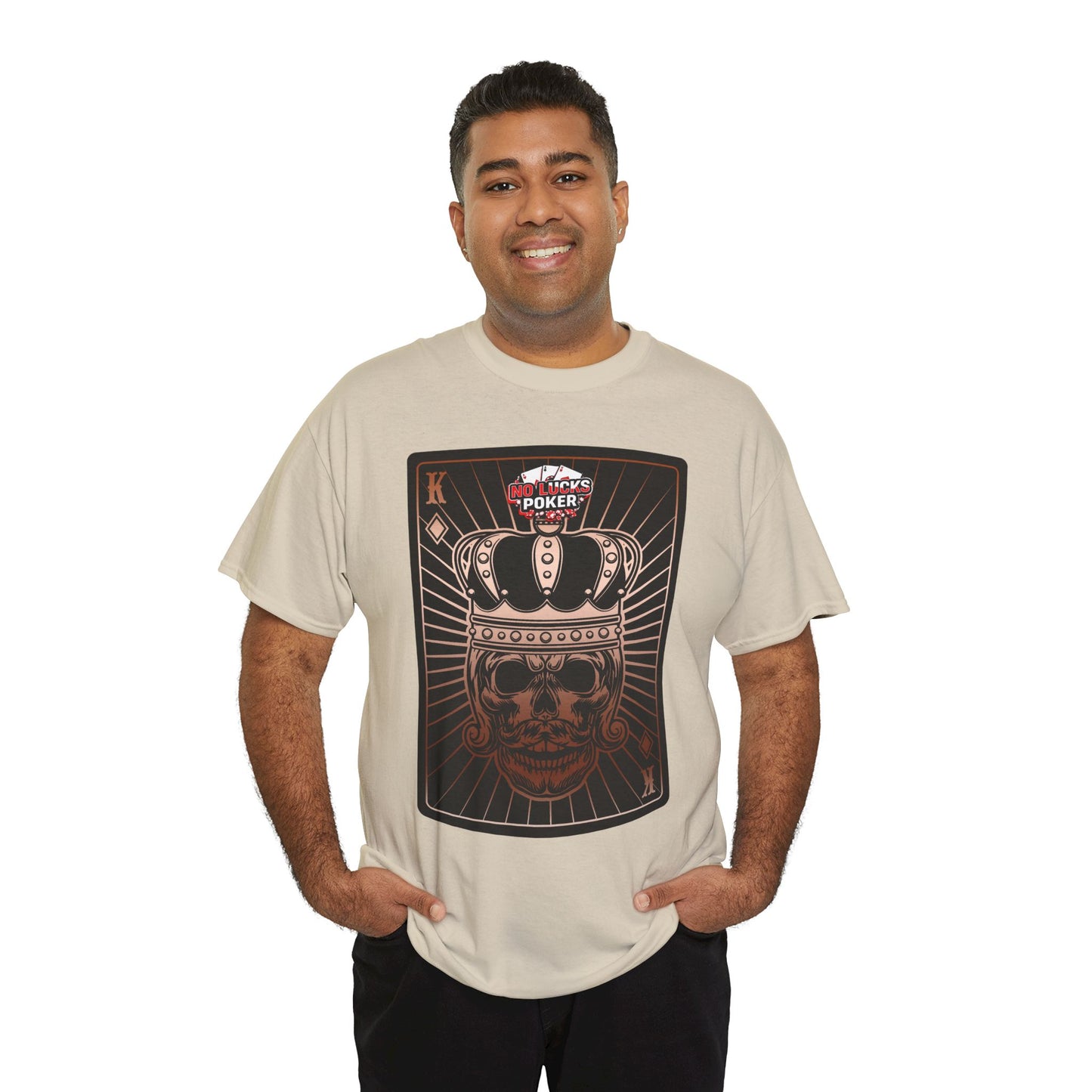 No Lucks Given Royal Skull King of Diamonds Copper Poker T-Shirt Must have Good Luck All-in