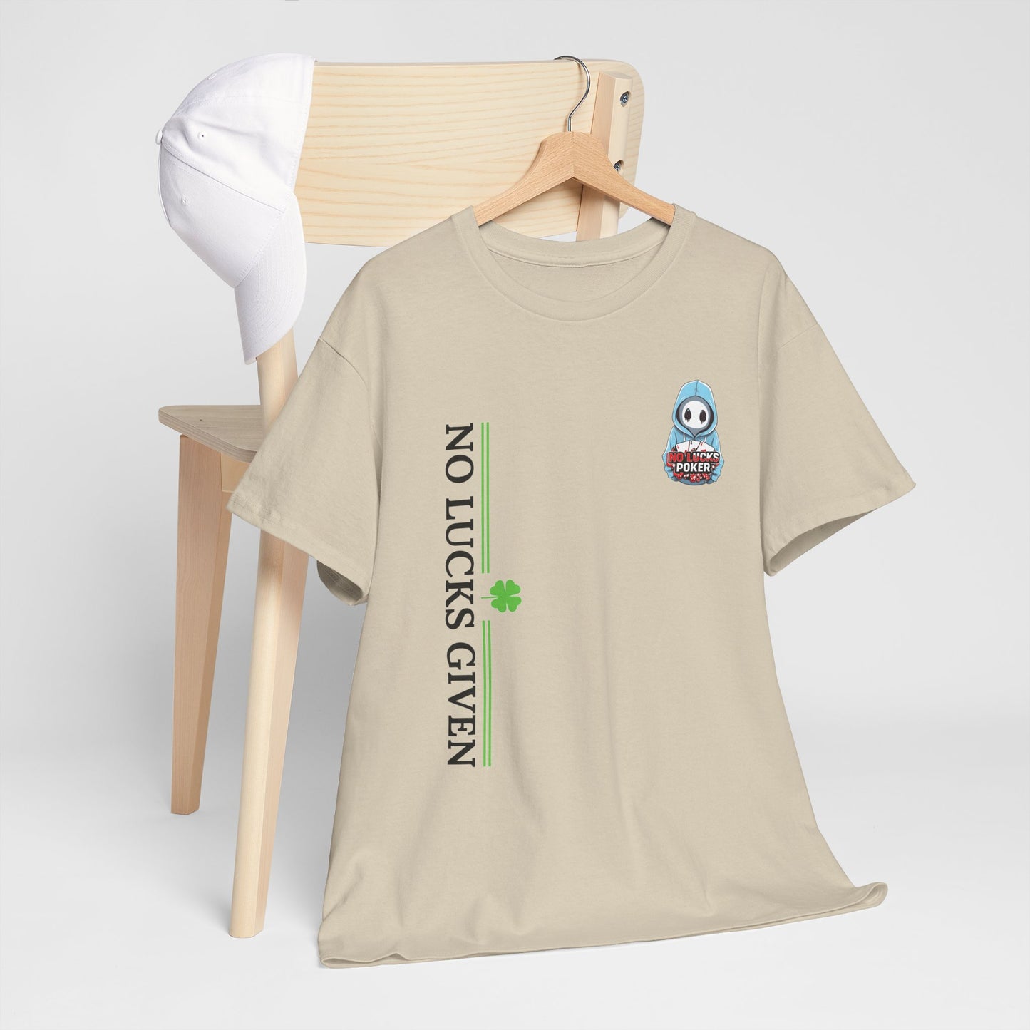 No Lucks Given – Ghost Logo Poker T-Shirt | Stealth Blackout Style
