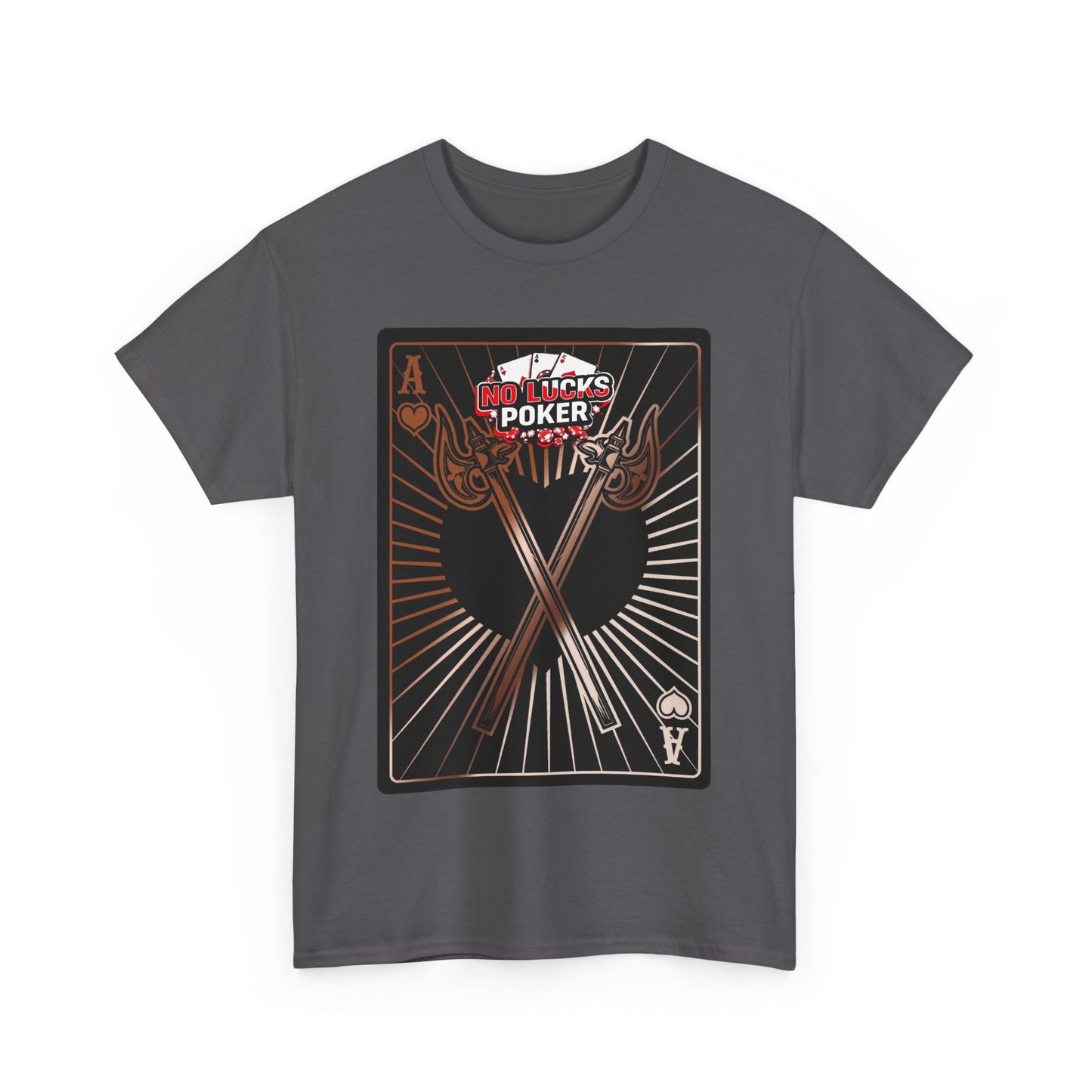 No Lucks Given: Ace of Hearts & Axes – Poker T-Shirt