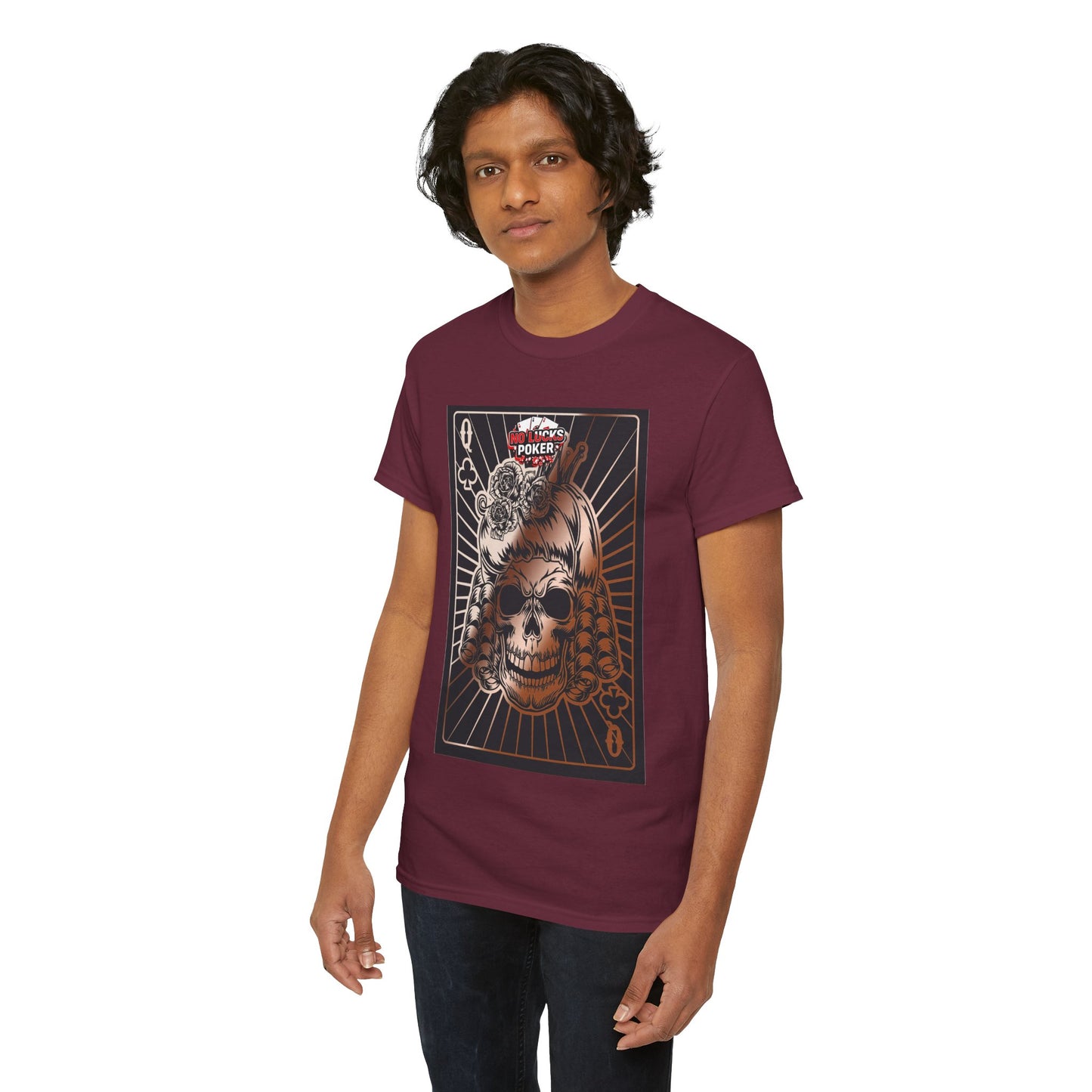 No Lucks Given Angry Queen of Clubs Copper Poker T-Shirt Must have Good Luck All-in