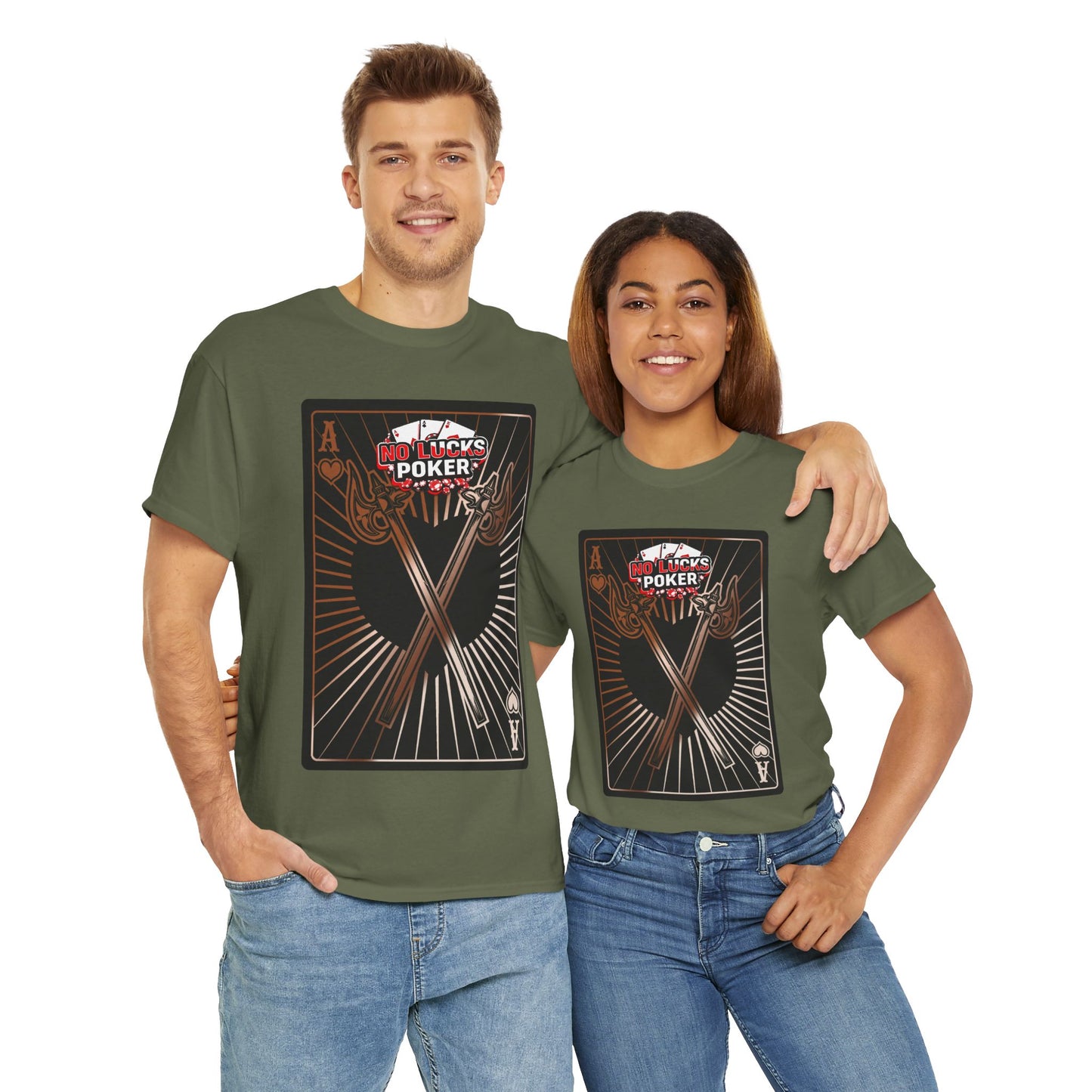 No Lucks Given: Ace of Hearts & Axes – Poker T-Shirt