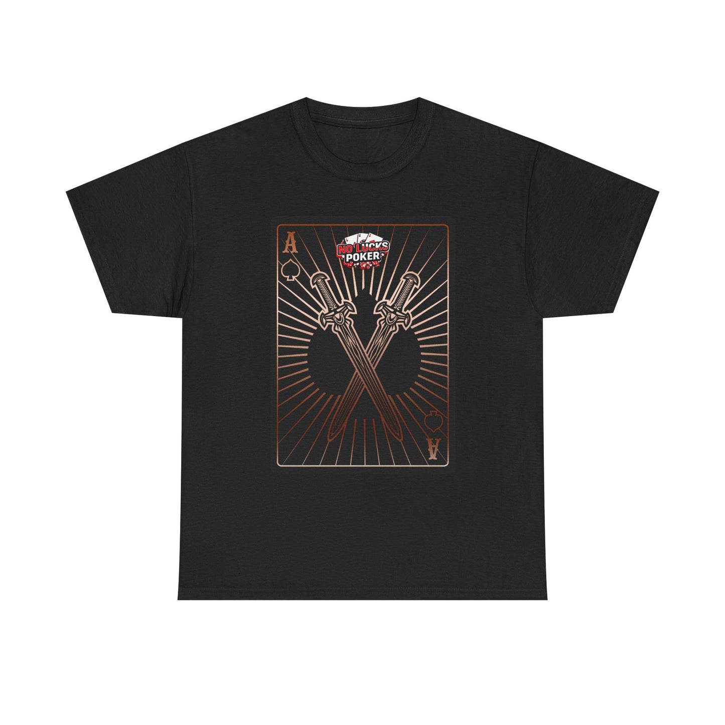 No Lucks Given – Ace of Spades & Crossed Swords Poker T-Shirt (Copper Edition)