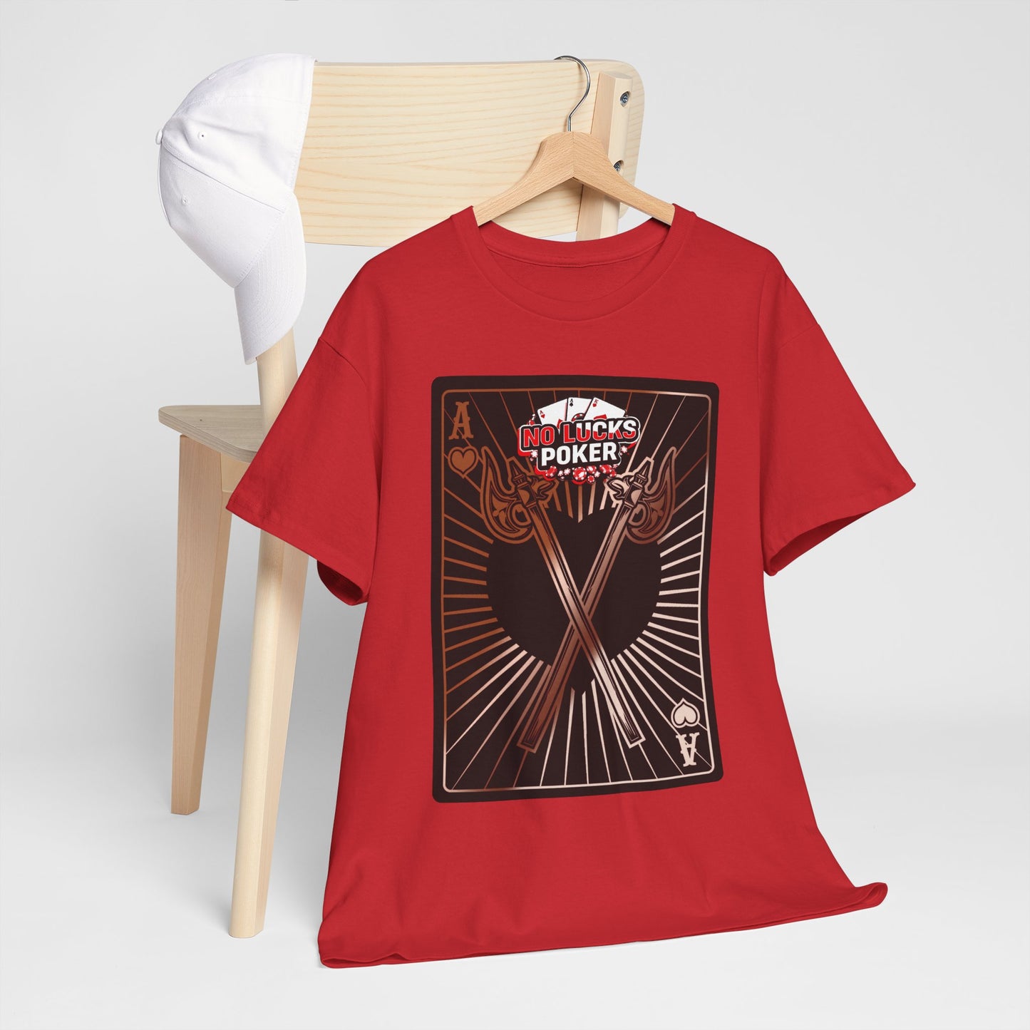 No Lucks Given: Ace of Hearts & Axes – Poker T-Shirt