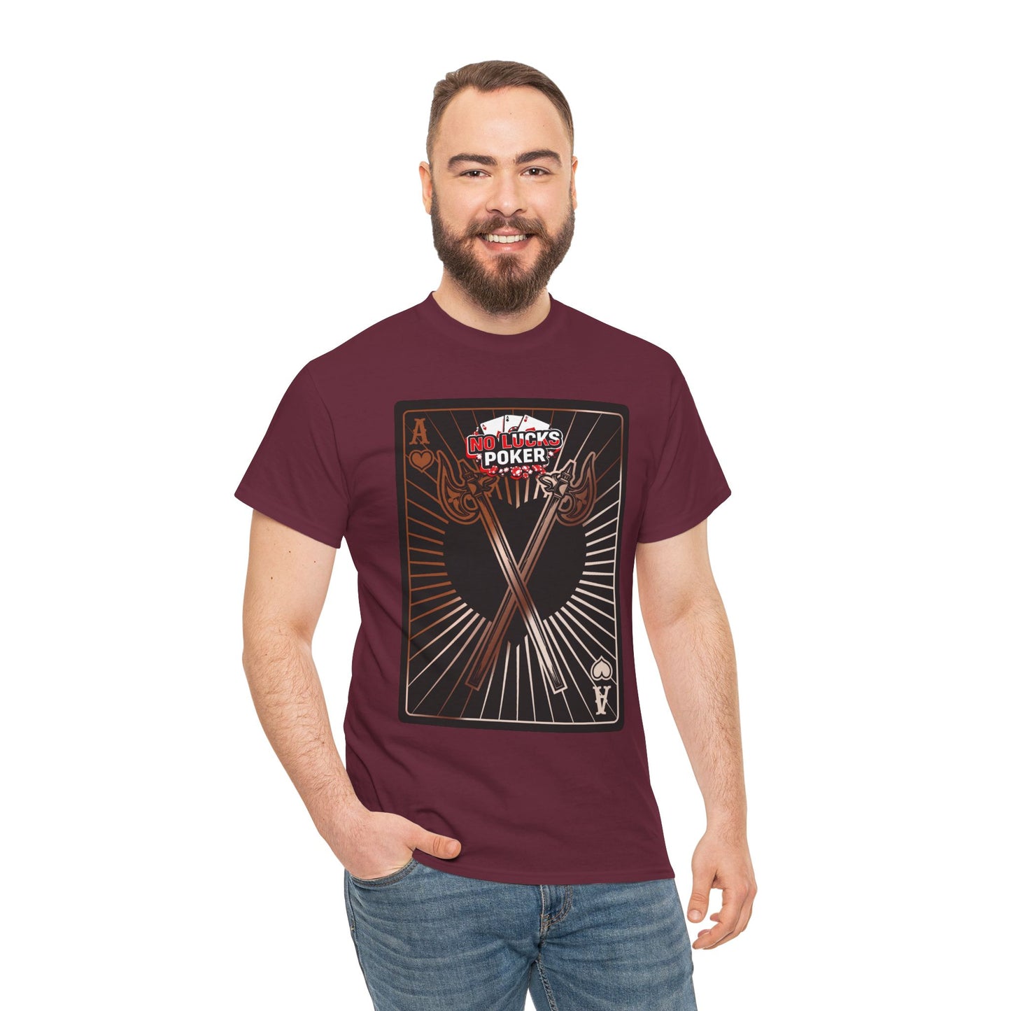 No Lucks Given: Ace of Hearts & Axes – Poker T-Shirt