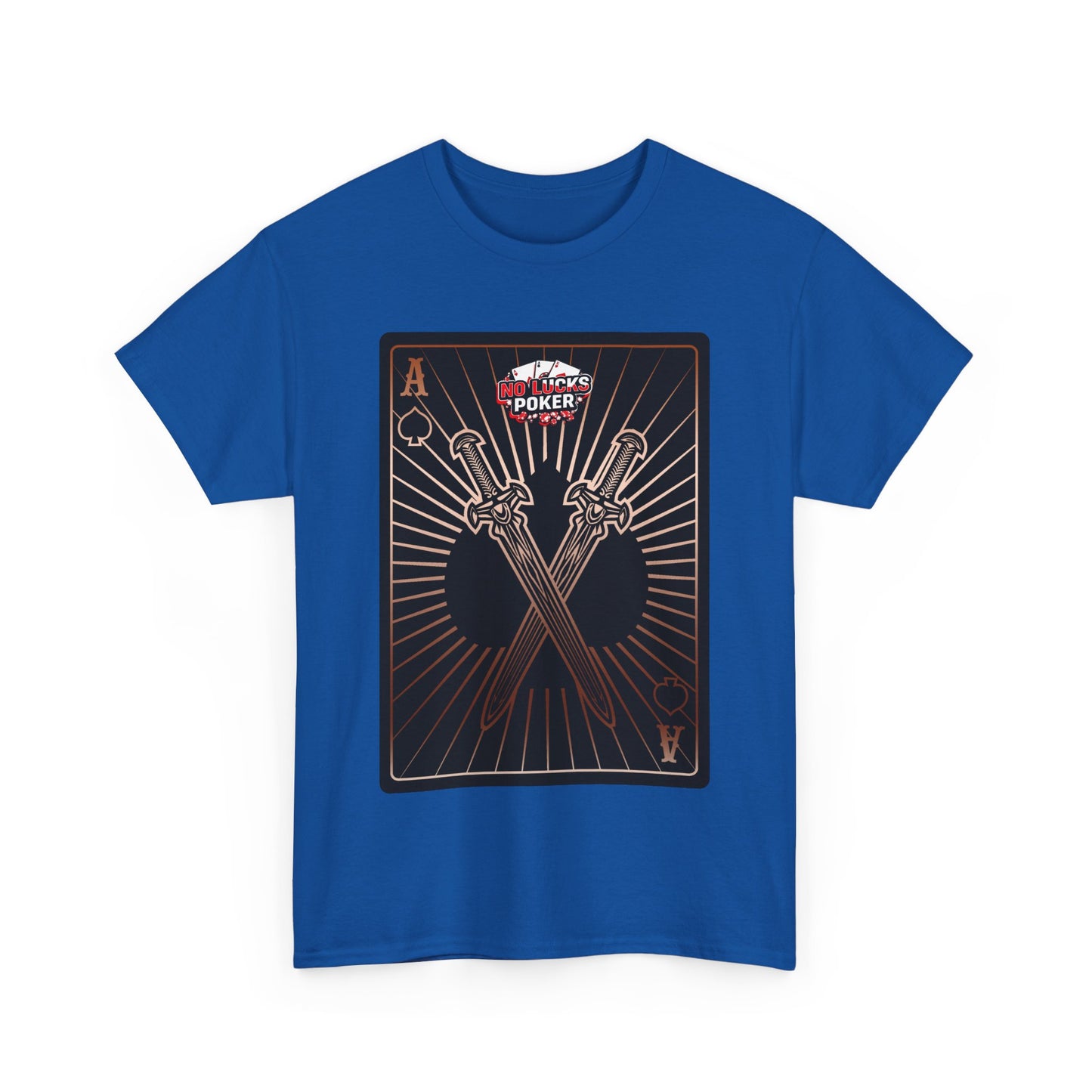 No Lucks Given – Ace of Spades & Crossed Swords Poker T-Shirt (Copper Edition)