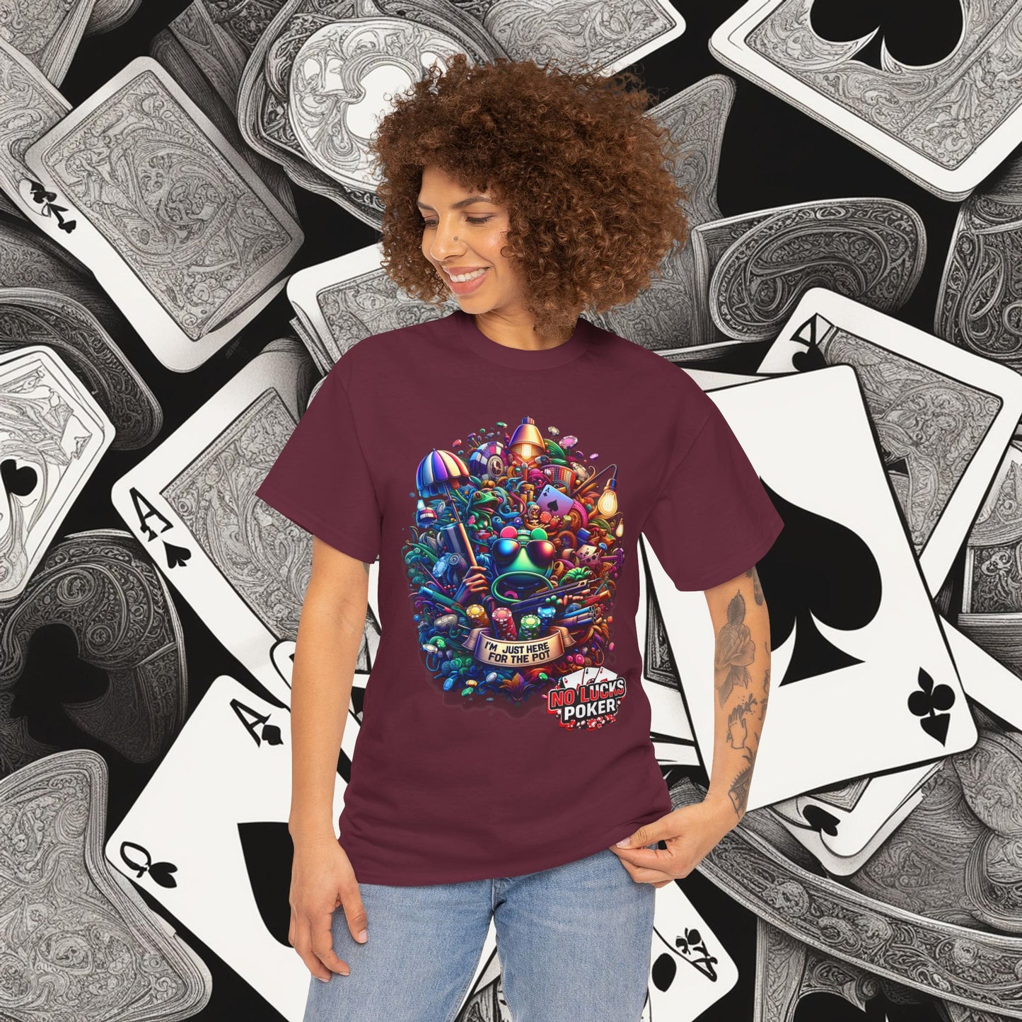 I'm Just here for the Pot unisex heavy cotton tee Poker Apparel