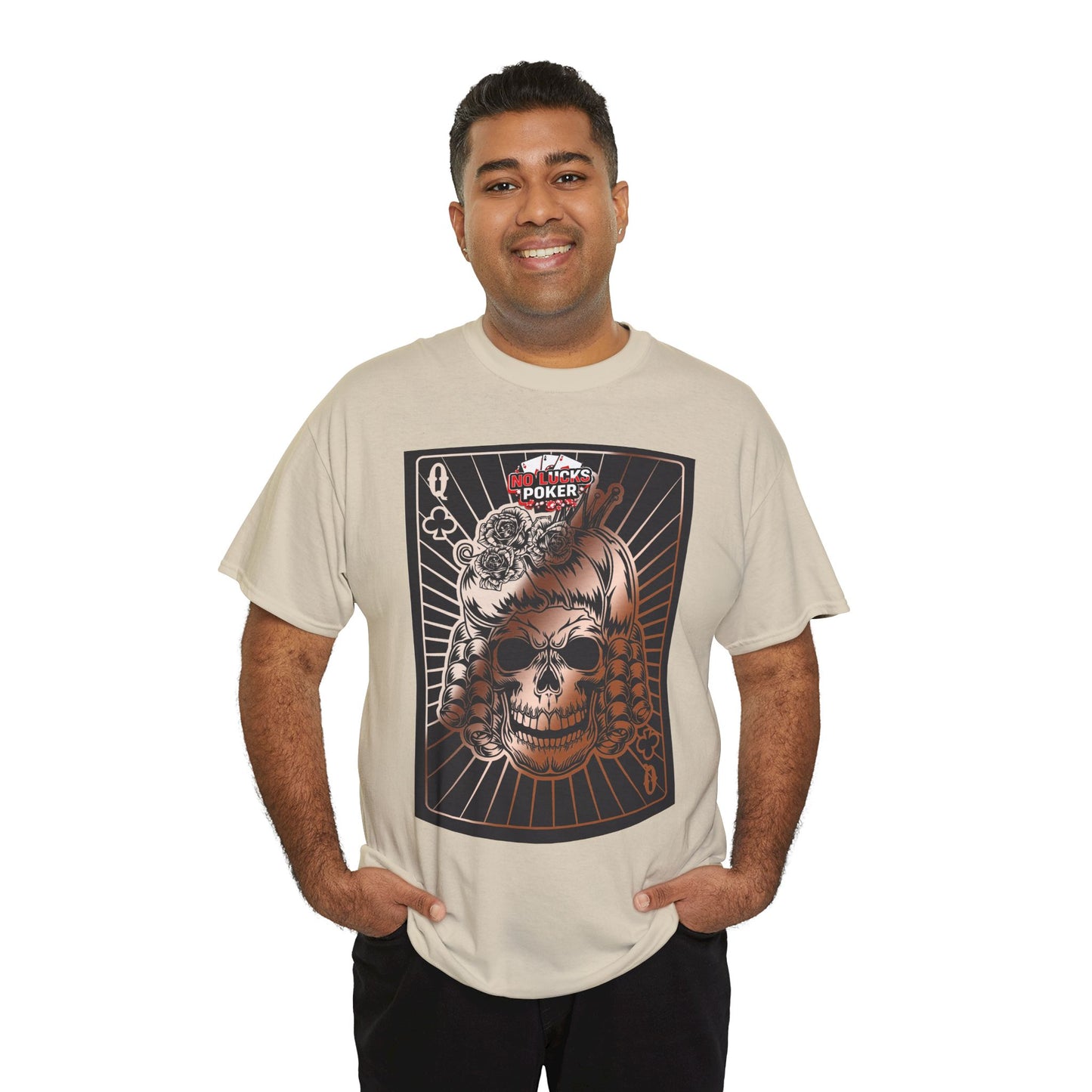 No Lucks Given Angry Queen of Clubs Copper Poker T-Shirt Must have Good Luck All-in