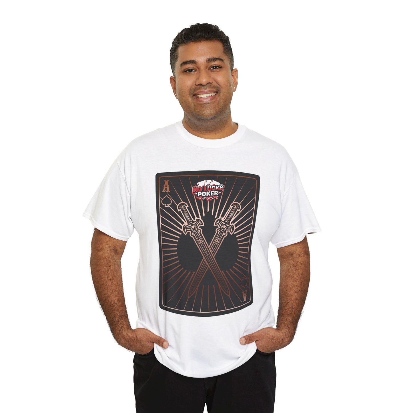 No Lucks Given – Ace of Spades & Crossed Swords Poker T-Shirt (Copper Edition)