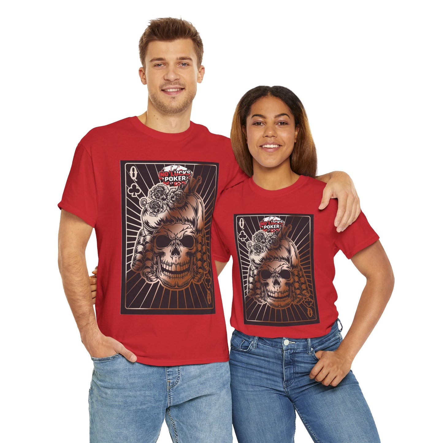 No Lucks Given Angry Queen of Clubs Copper Poker T-Shirt Must have Good Luck All-in