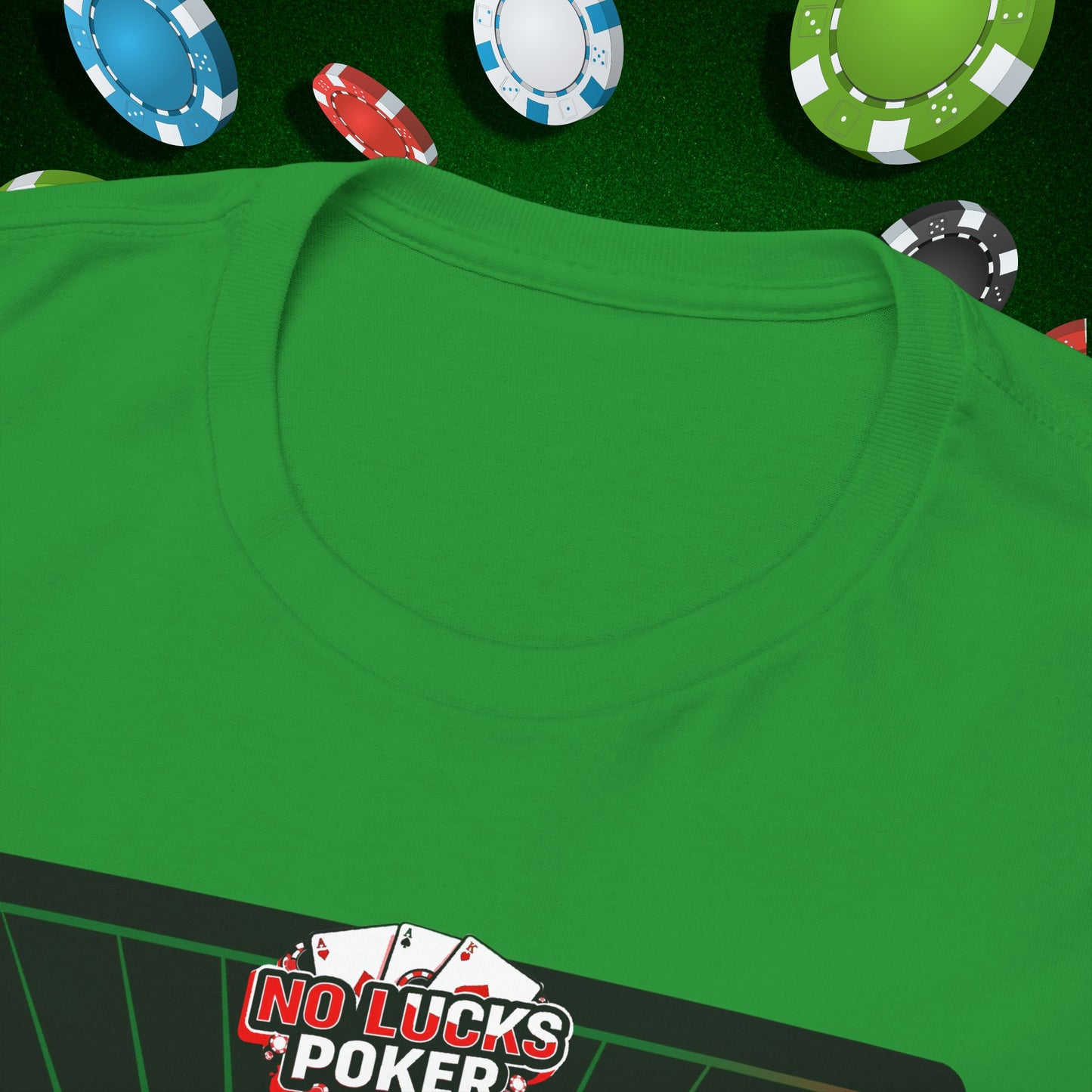 No Lucks Given Ace of Hearts card with two big axes Green Red Poker T-Shirt Must have Good Luck All-in