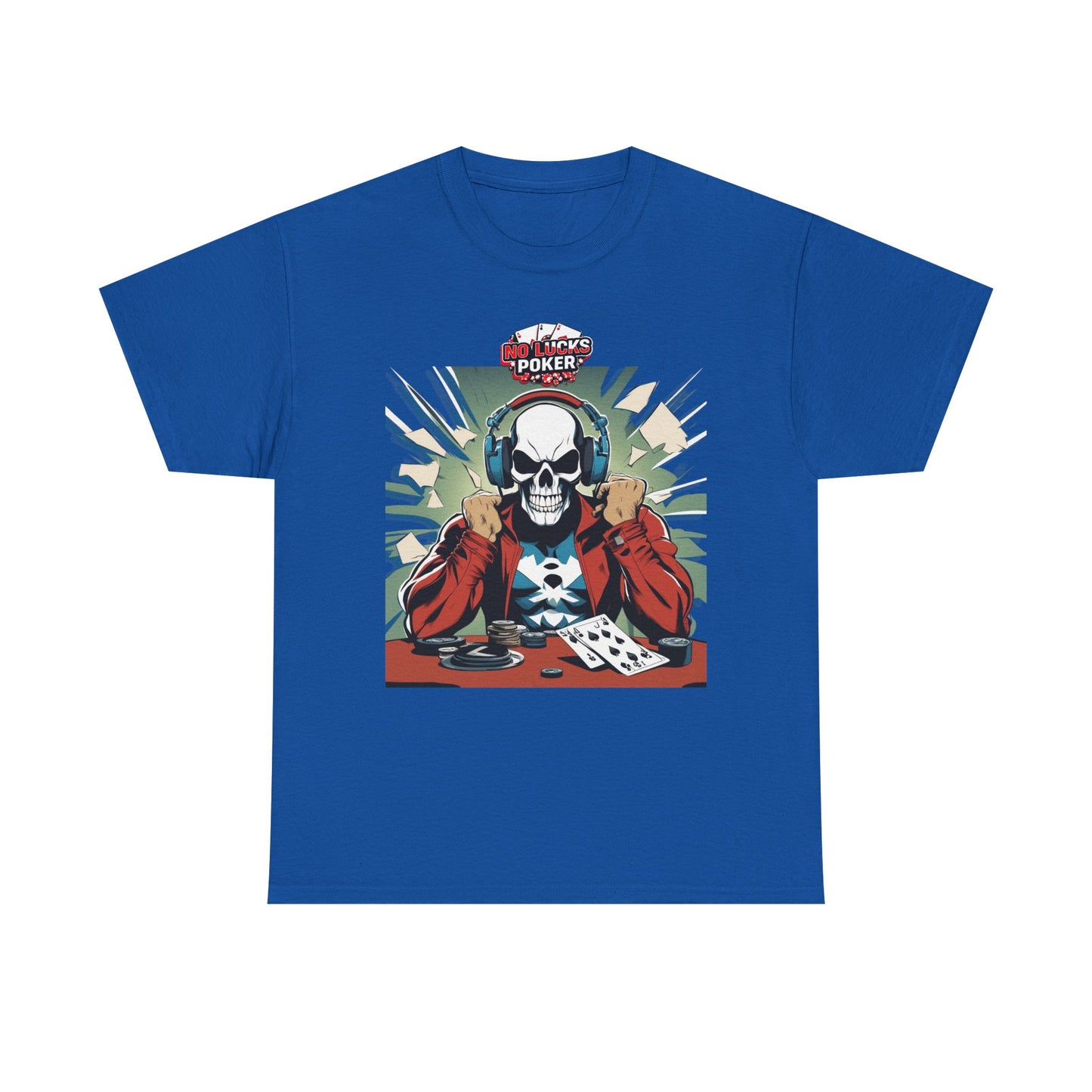 No Lucks Given – Poker Skull w/ Headphones Tee (Hero/Villain Edition)