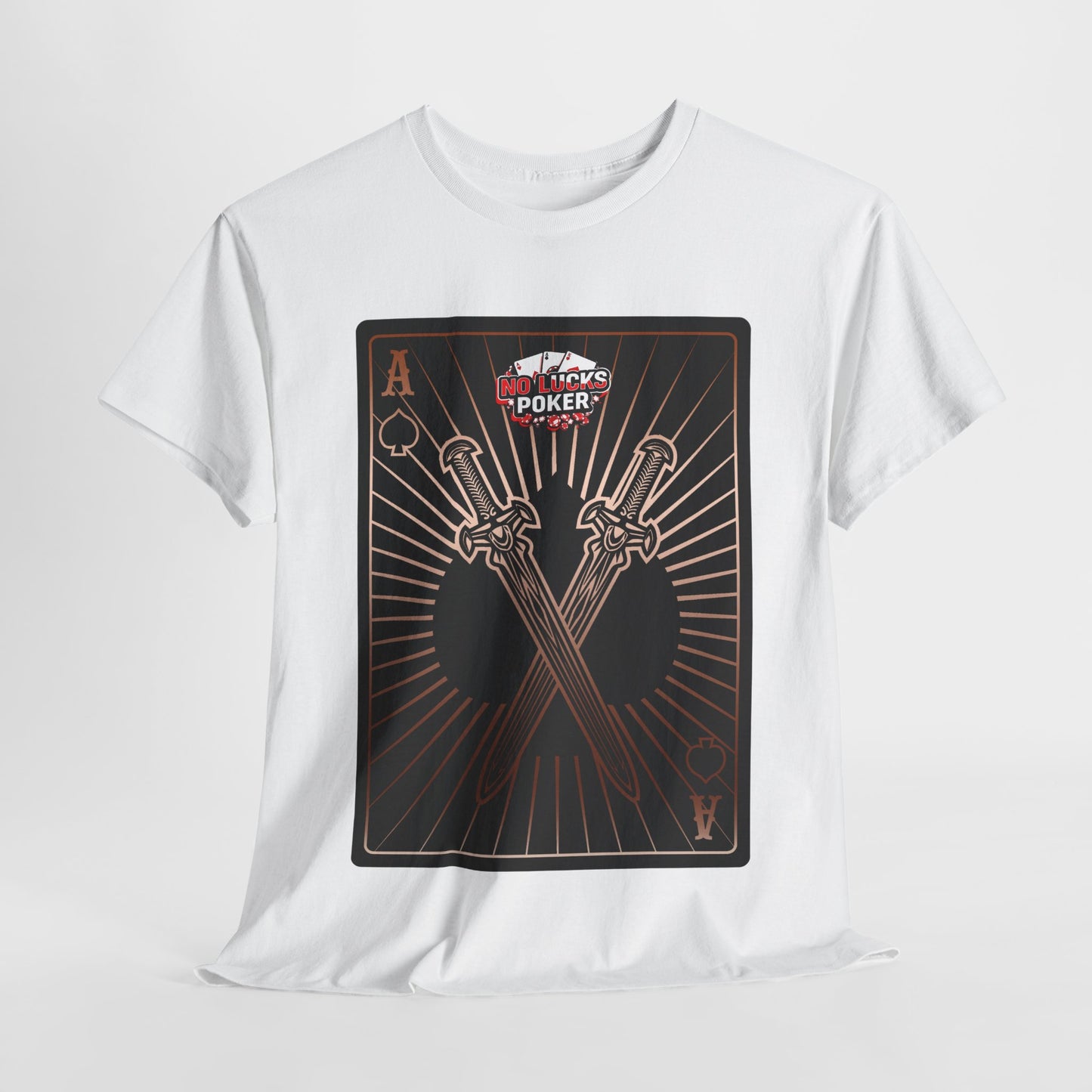 No Lucks Given – Ace of Spades & Crossed Swords Poker T-Shirt (Copper Edition)