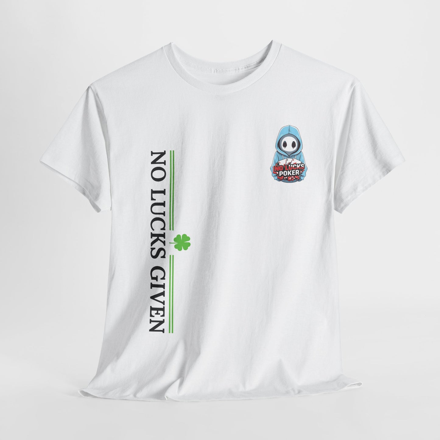 No Lucks Given – Ghost Logo Poker T-Shirt | Stealth Blackout Style