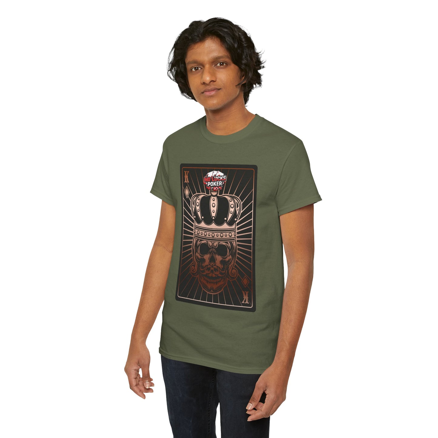 No Lucks Given Royal Skull King of Diamonds Copper Poker T-Shirt Must have Good Luck All-in