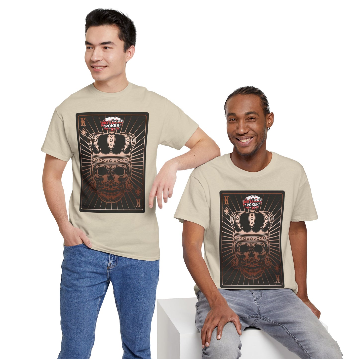 No Lucks Given Royal Skull King of Diamonds Copper Poker T-Shirt Must have Good Luck All-in