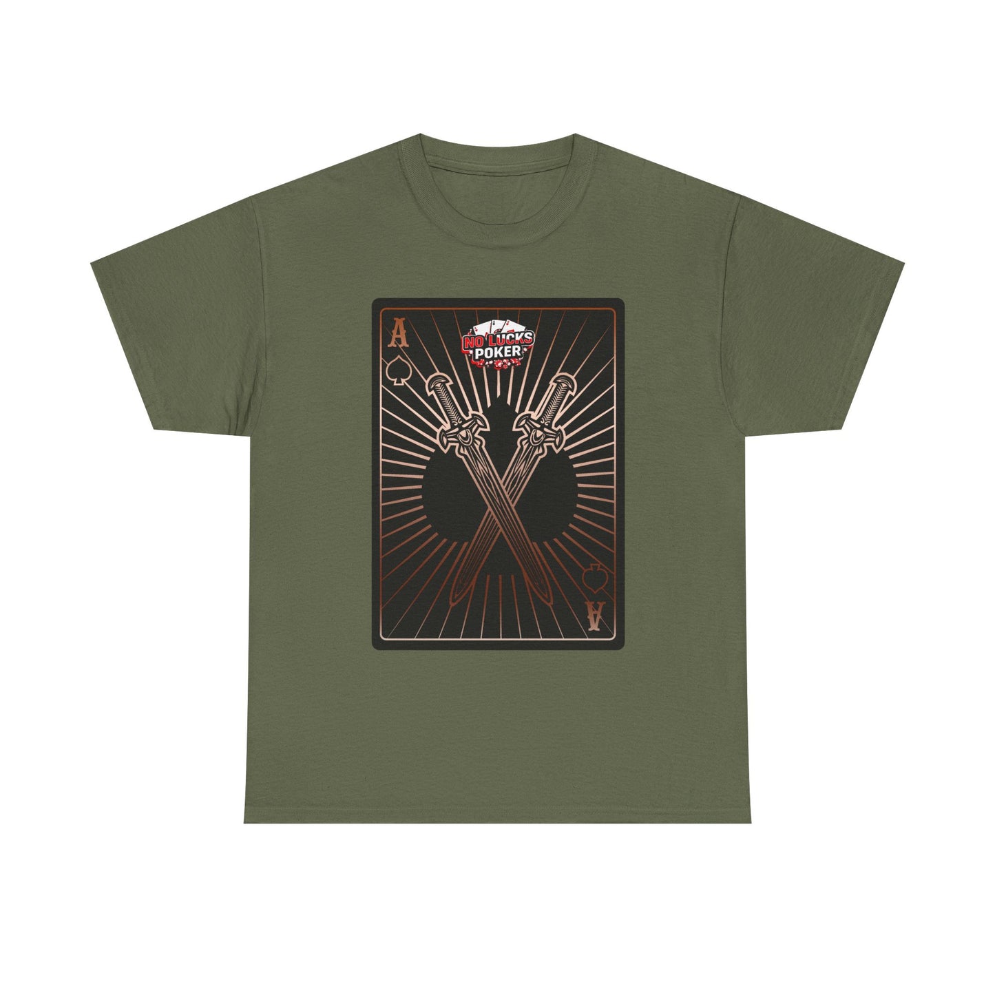 No Lucks Given – Ace of Spades & Crossed Swords Poker T-Shirt (Copper Edition)