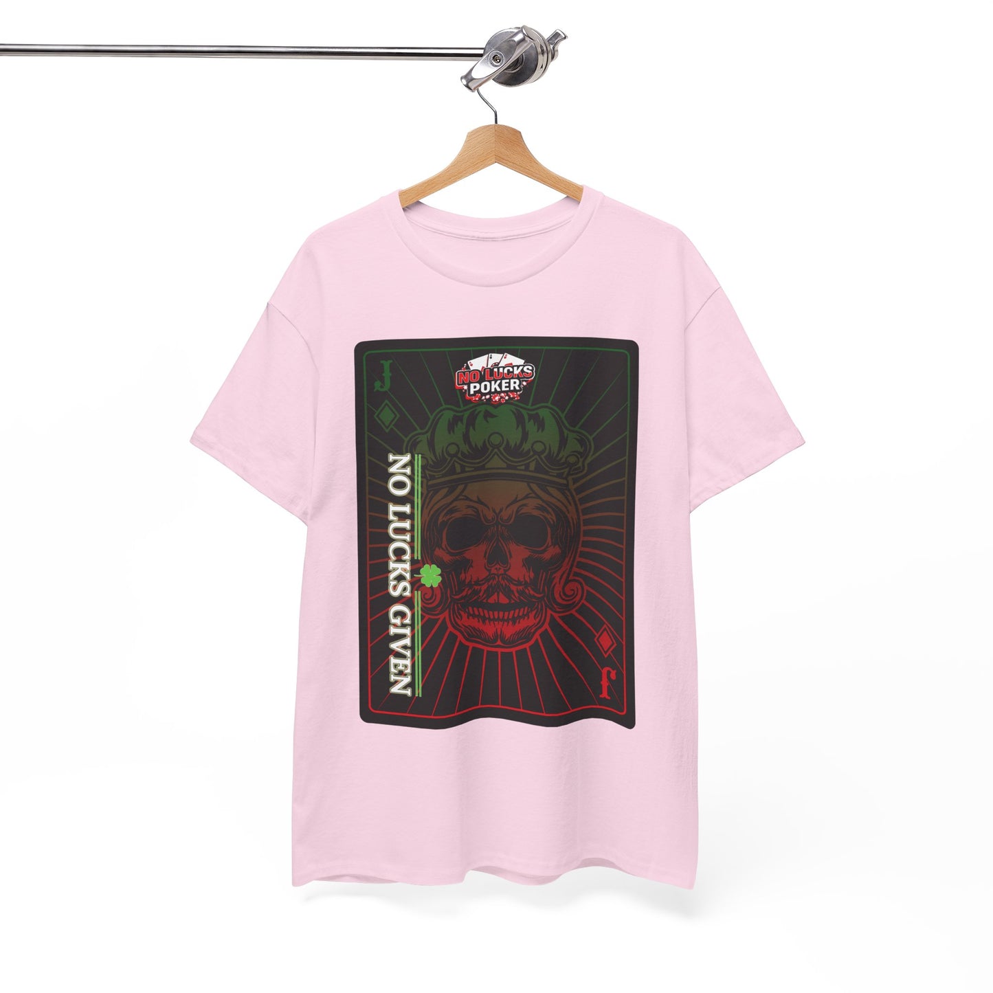 No Lucks Given – Jack Skull Crown Poker Tee (Green & Red Edition)