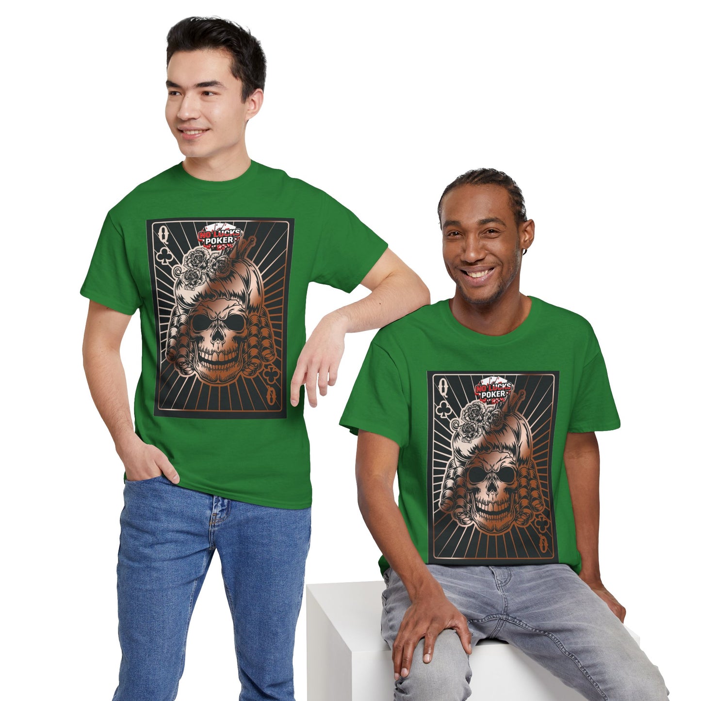 No Lucks Given Angry Queen of Clubs Copper Poker T-Shirt Must have Good Luck All-in