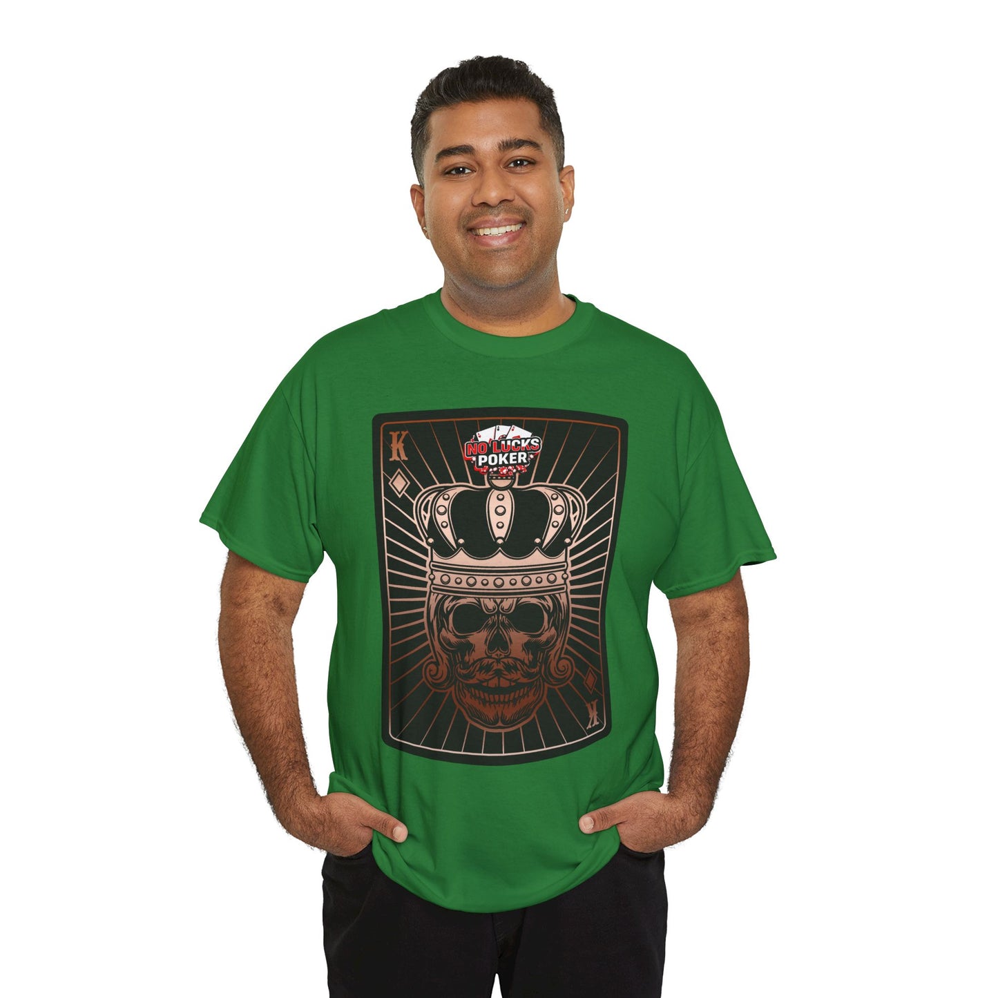 No Lucks Given Royal Skull King of Diamonds Copper Poker T-Shirt Must have Good Luck All-in